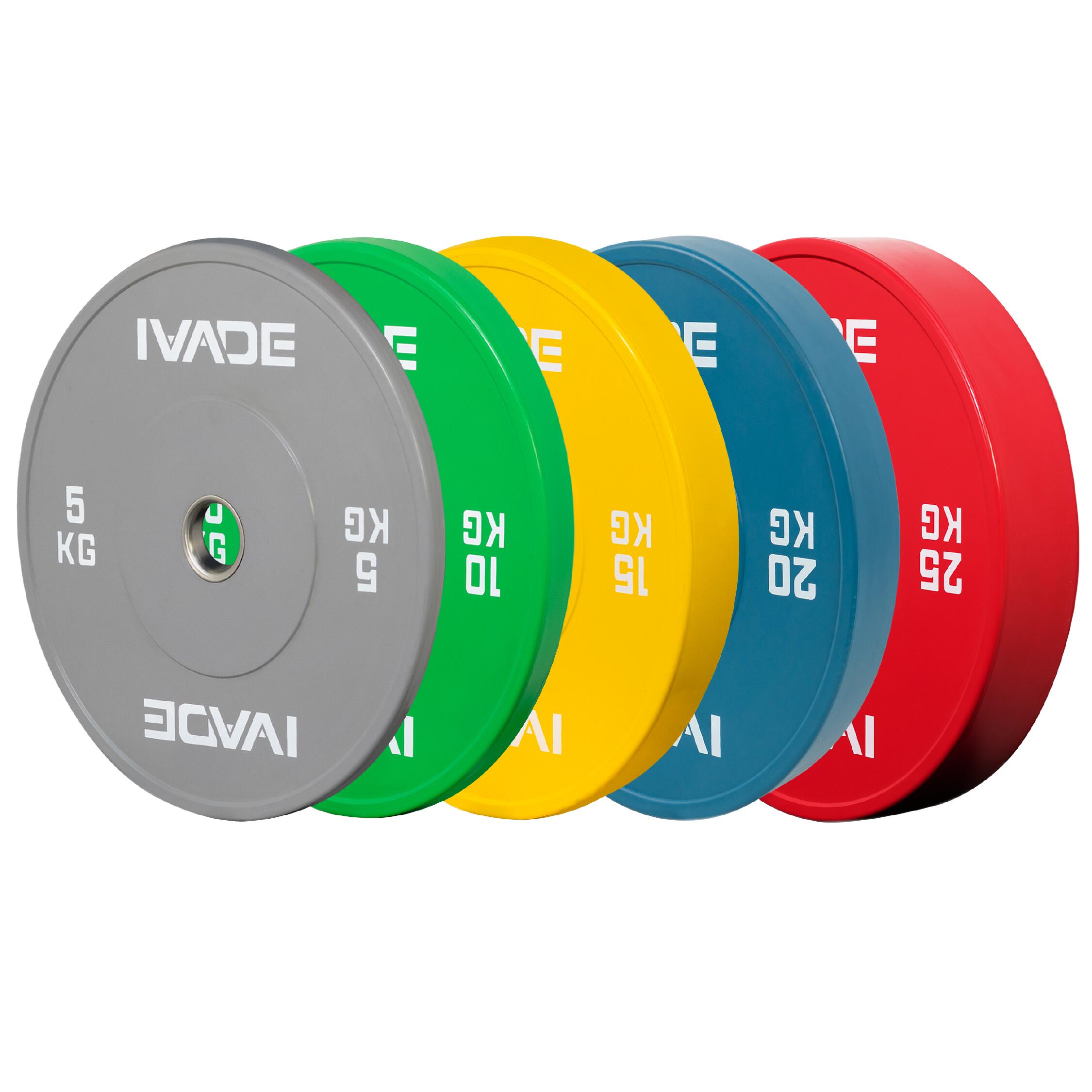 Weight Plate Set 5-25kg x 2 Plates Total 150kg (10 Plates) COLOR BUMPER (2" Hole) MDC Model - IRONTEC