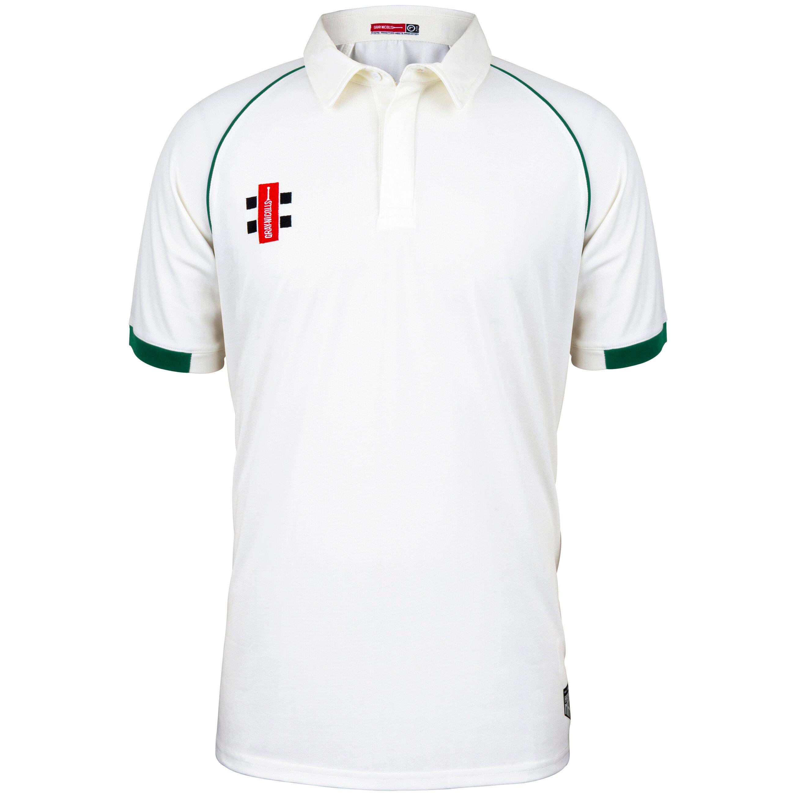 GRAY-NICOLLS Matrix V2 S/S Playing Shirt,Ivory/Green,Adult