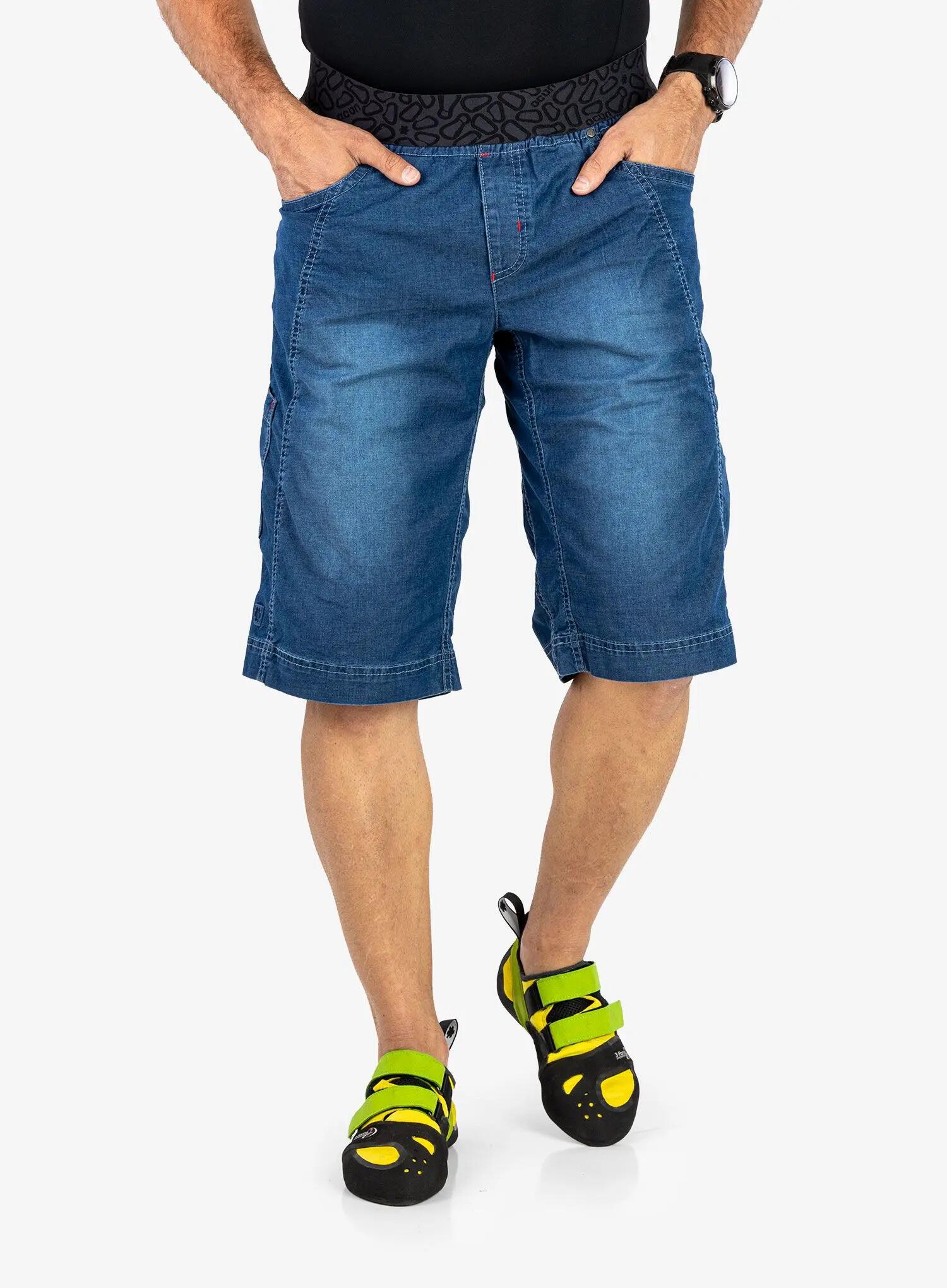 Ocún MÁNIA JEANS Kletter-Shorts, 2‑way Stretch, flache Taille, dunkelblau 5/7