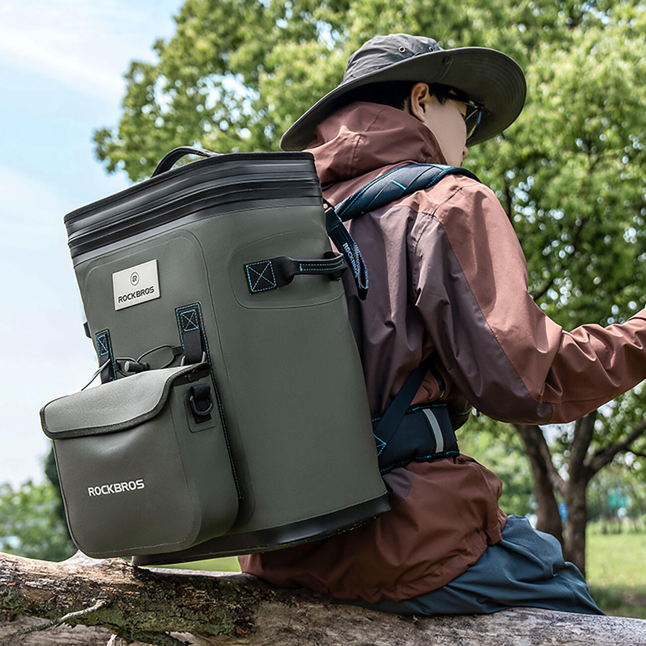 Rockbros thermische rugzak met isolatie 20l - groen 5/7