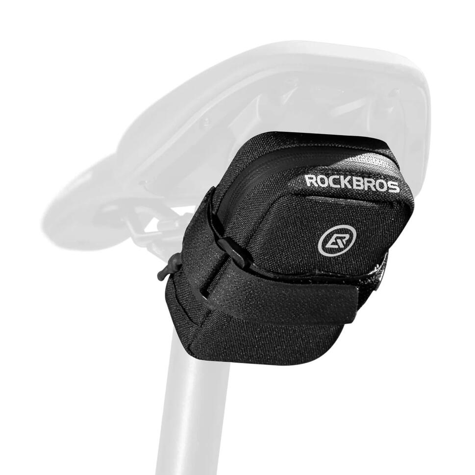 Mini torba podsiodłowa Rockbros z uchwytem na naboje CO2 - czarno-zielona