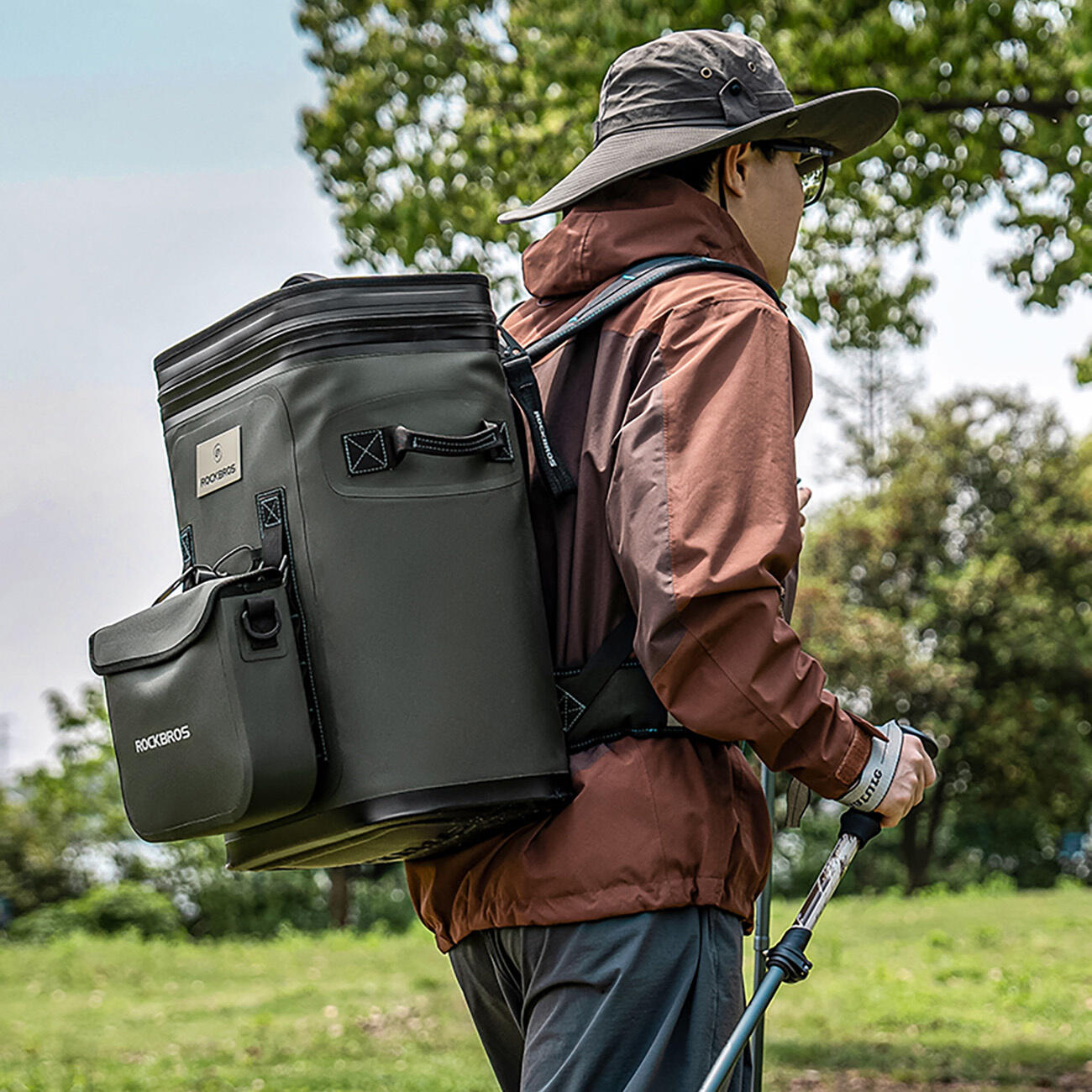 Rockbros thermische rugzak met isolatie 20l - groen 7/7