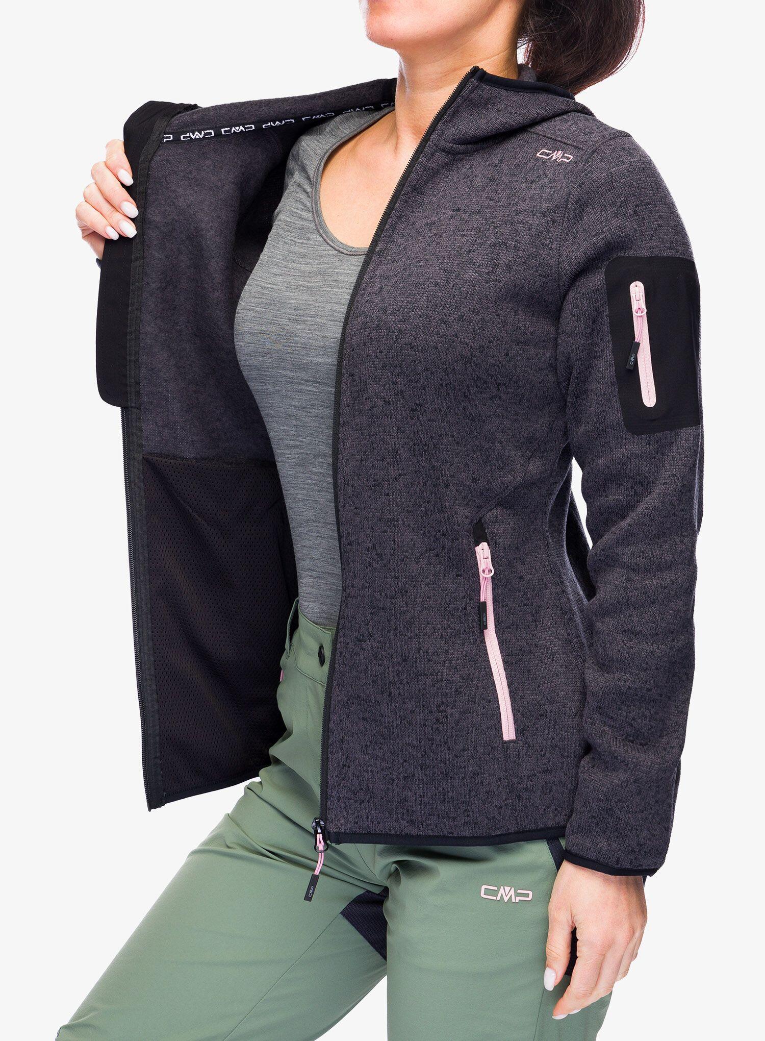 Polar damski z kapturem CMP Londra Fix Hood Jacket Knitted 6/7