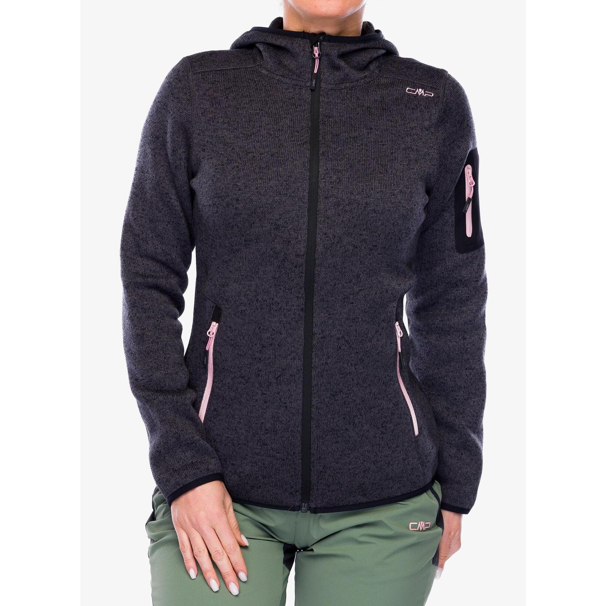 Polar damski z kapturem CMP Londra Fix Hood Jacket Knitted