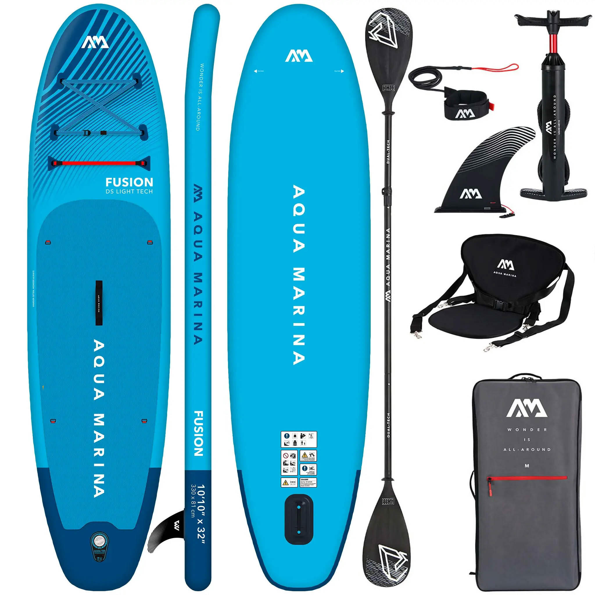 AQUA MARINA Aqua Marina Fusion 330 cm SUP zwemplank BLAUW + COMBO