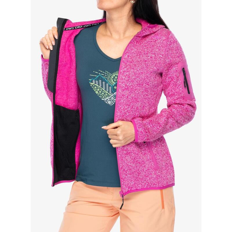 Polar damski CMP Londra Fix Hood Jacket Knitted