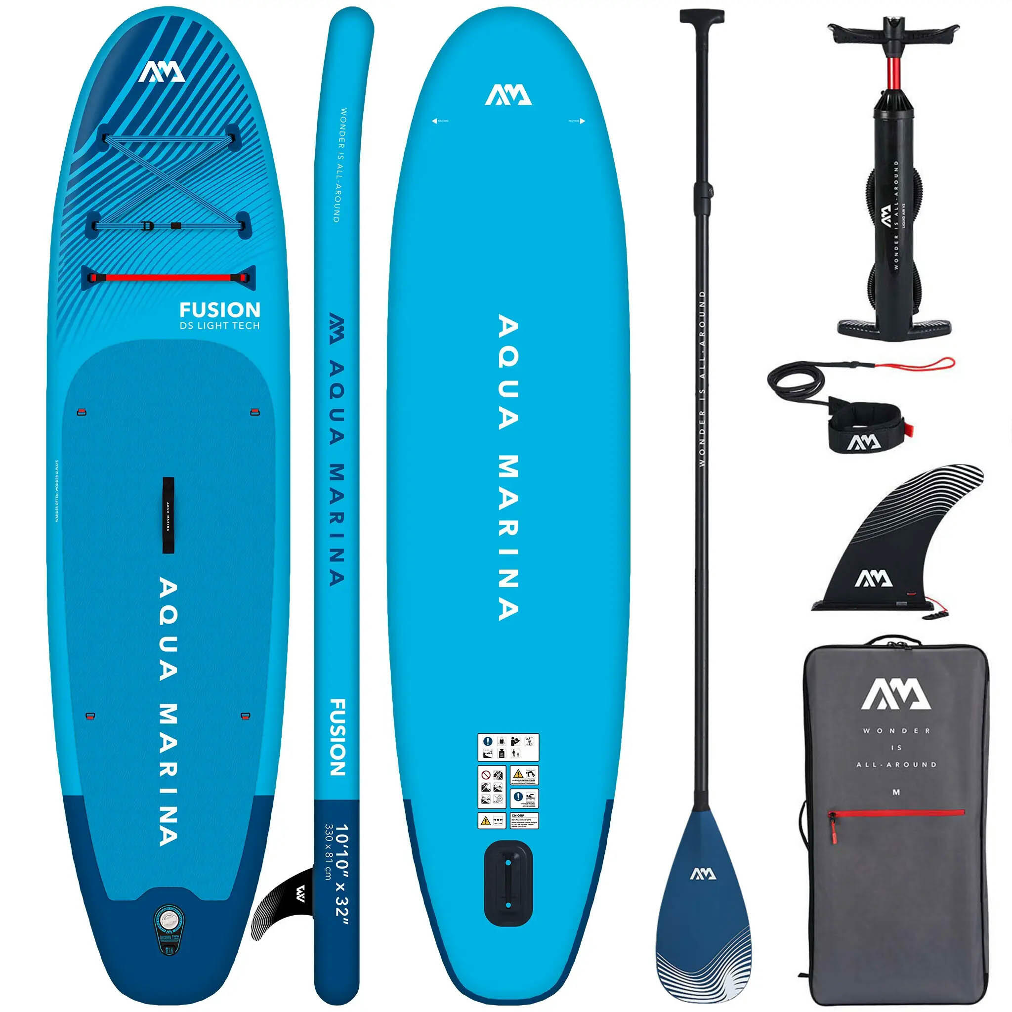 AQUA MARINA SUP Aqua Marina Fusion 330 cm BLAUW + CARBON paddle board