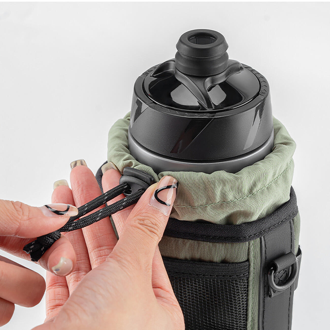 Rockbros borsa per bottiglia turistica con tracolla 1l - verde 2/7