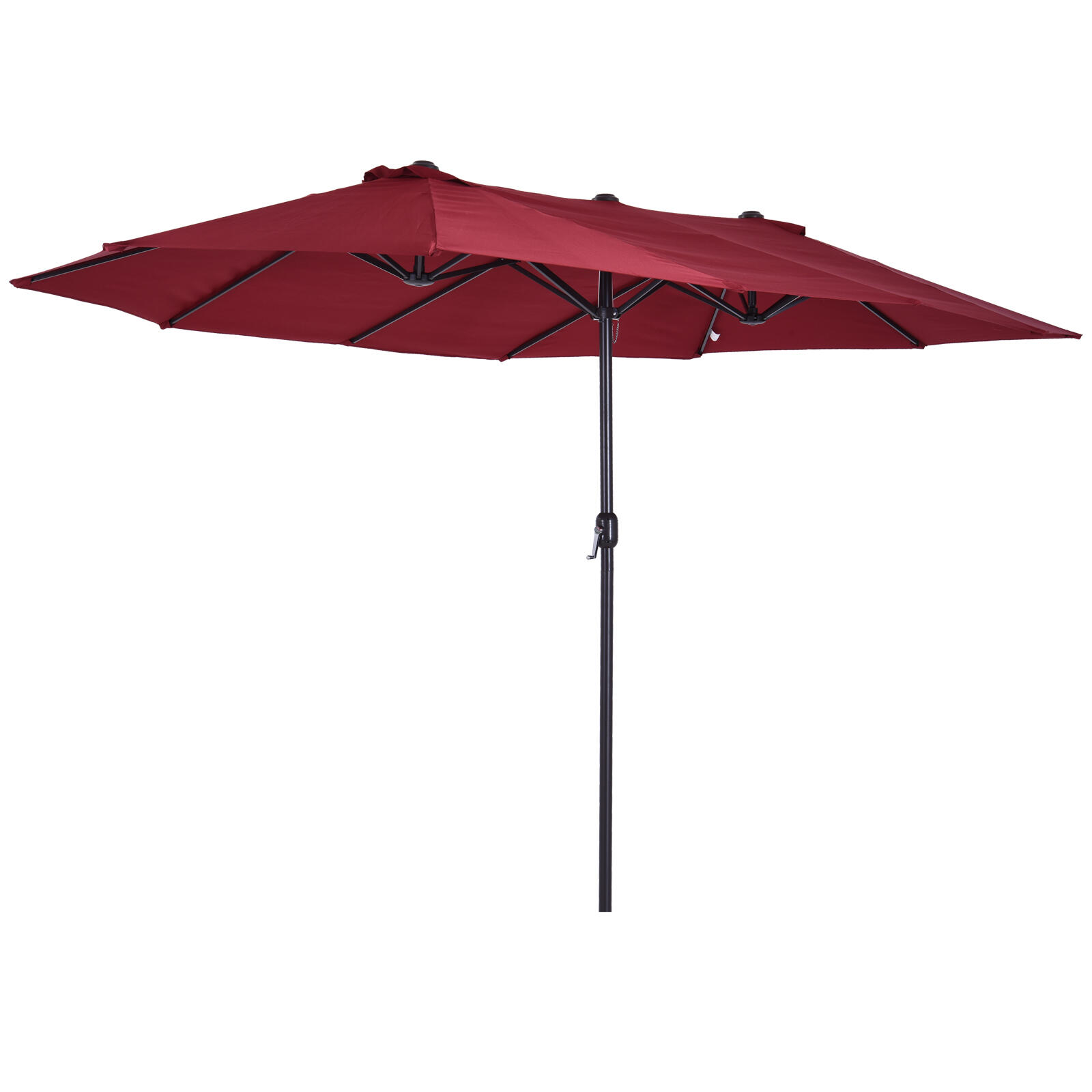 OUTSUNNY Chapéu de Sol Duplo 460x270x240 cm Vinho Outsunny