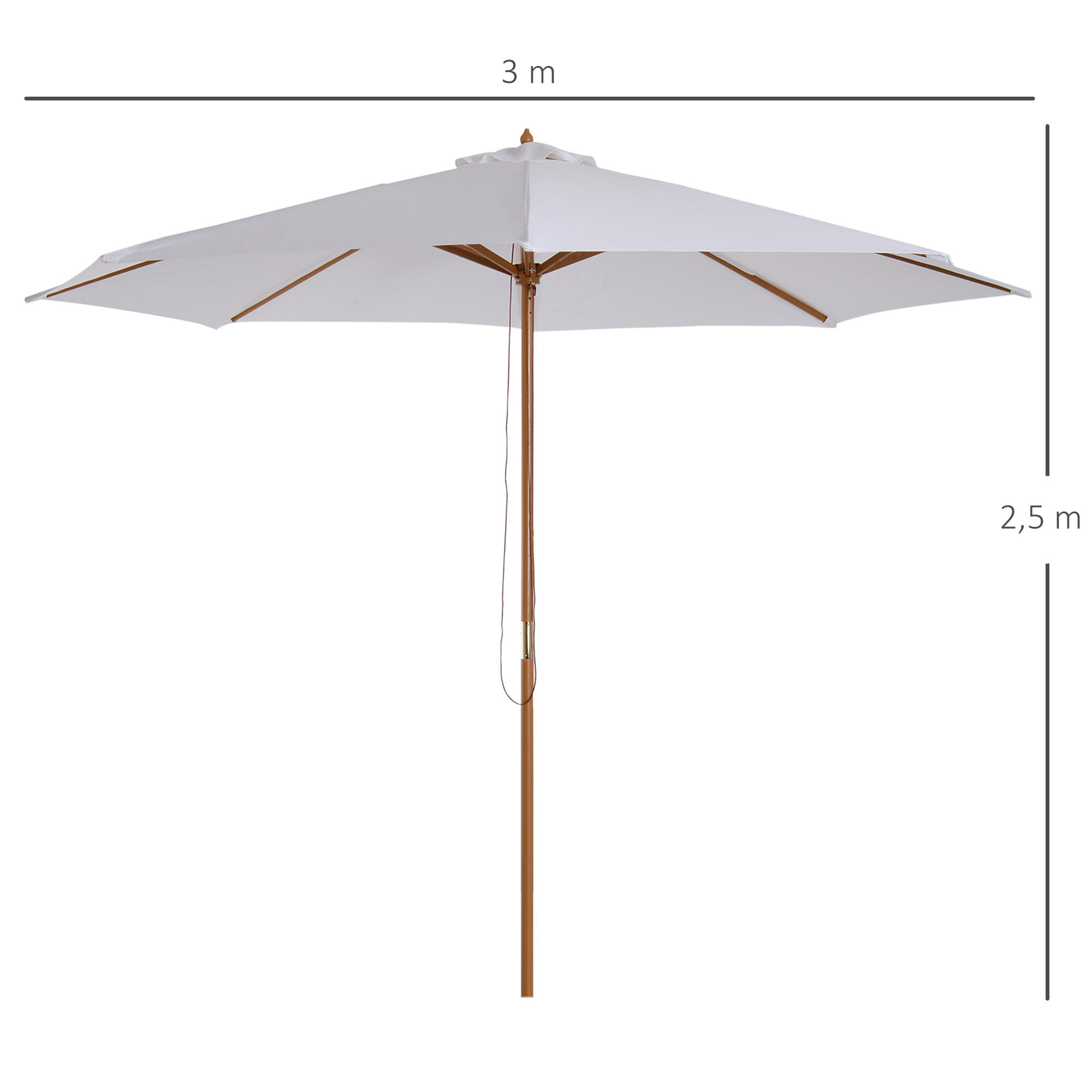 Sombrilla de camping Outsunny 300x300x250 cm Blanco 3/8