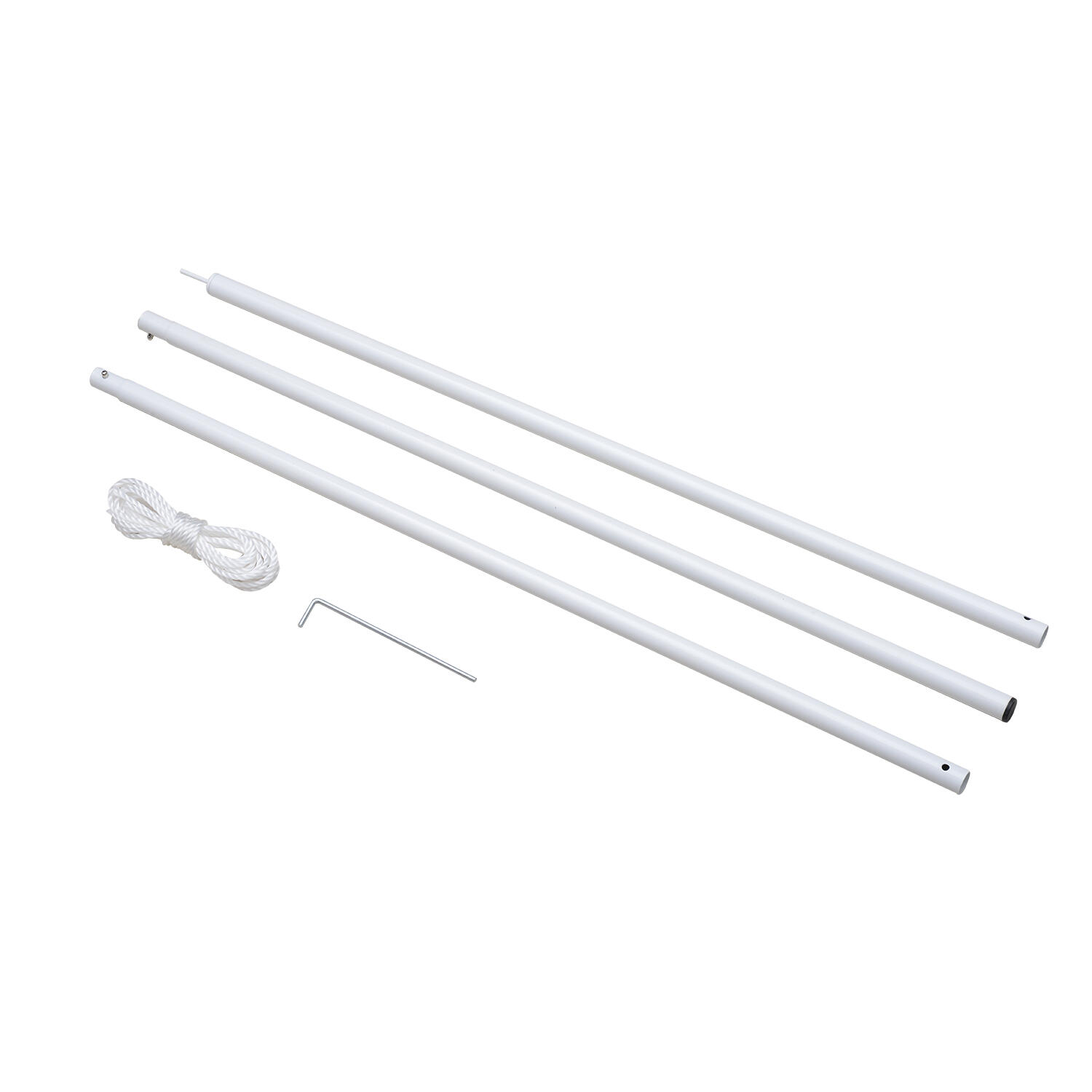 Barras de Apoio para Toldos Tendas Ø2,5x30 cm Branco Outsunny