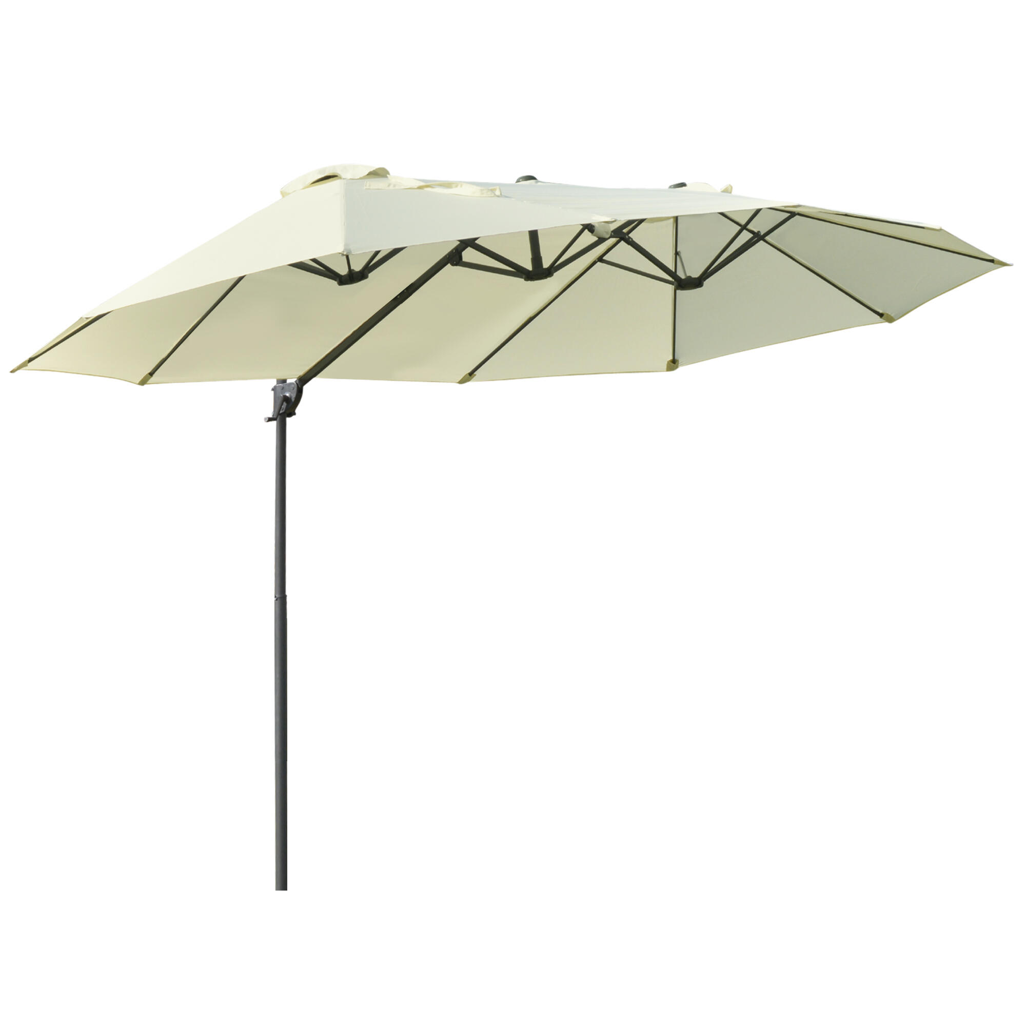 Chapéu de sol duplo 270x440x250 cm bege outsunny