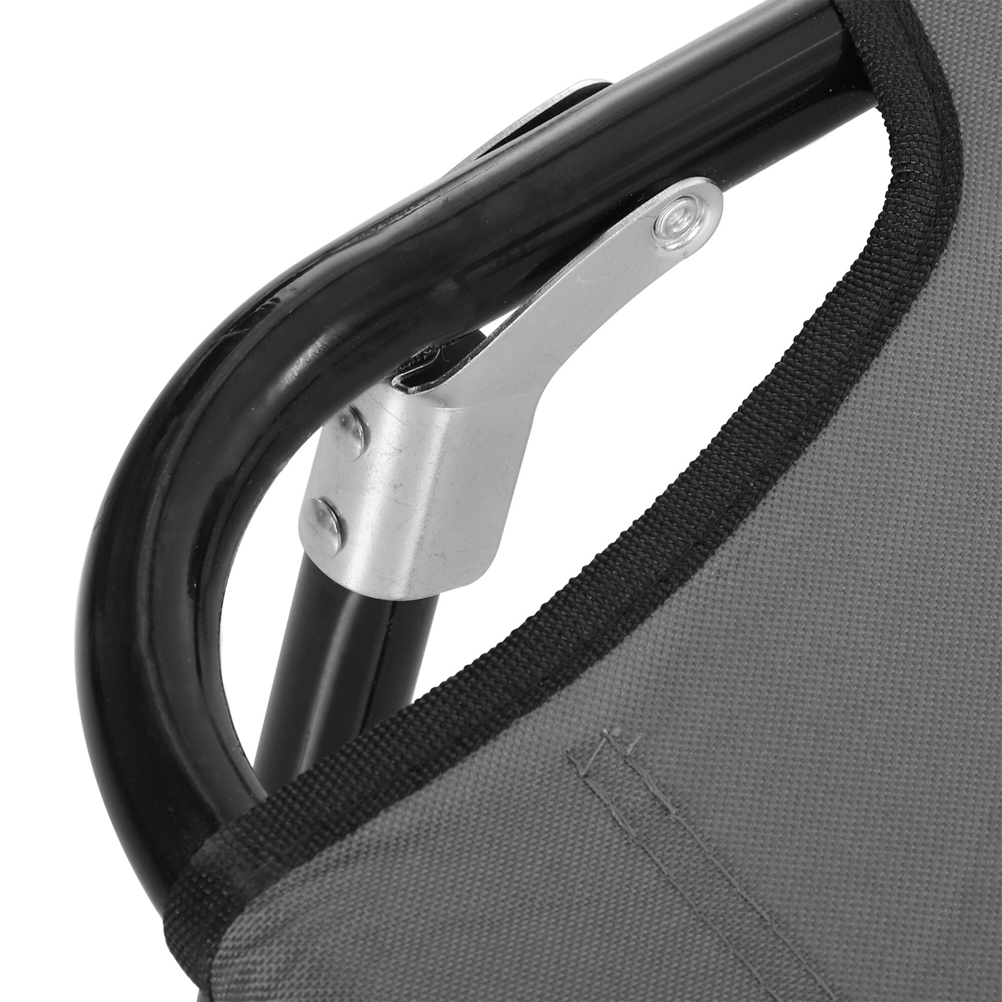 Espreguiçadeira de campismo Dobrável Reclinável de 3 Posições 190x56x28 cm Cinza 4/7