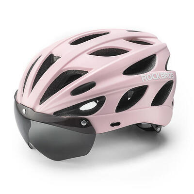 Rockbros Fahrradhelm mit Visier. abnehmbare UV-Schutzbrille. abnehmbares Visier