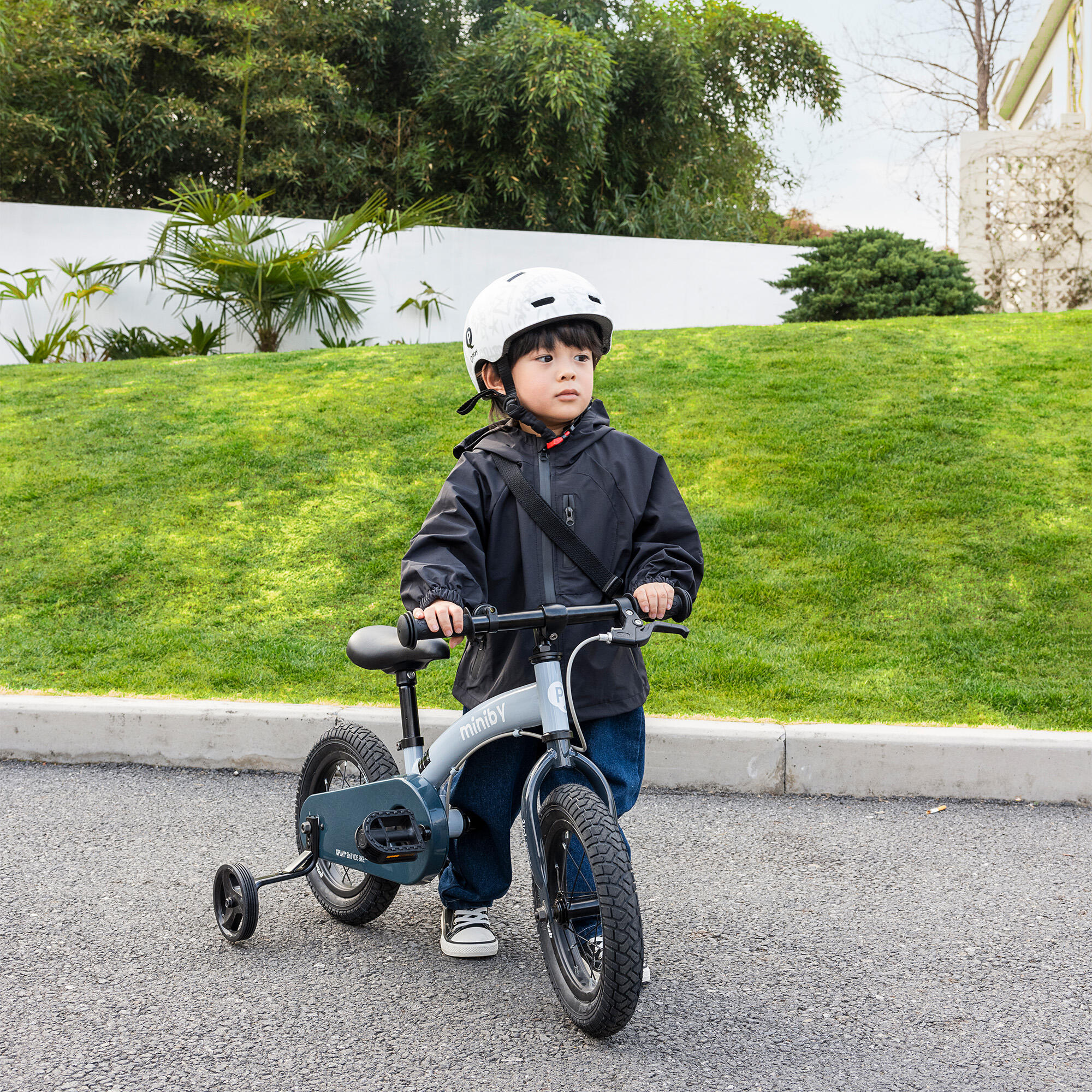 Qplay Miniby Bicicleta infantil 14 pulgadas - 3 en 1 - Crema 3/5
