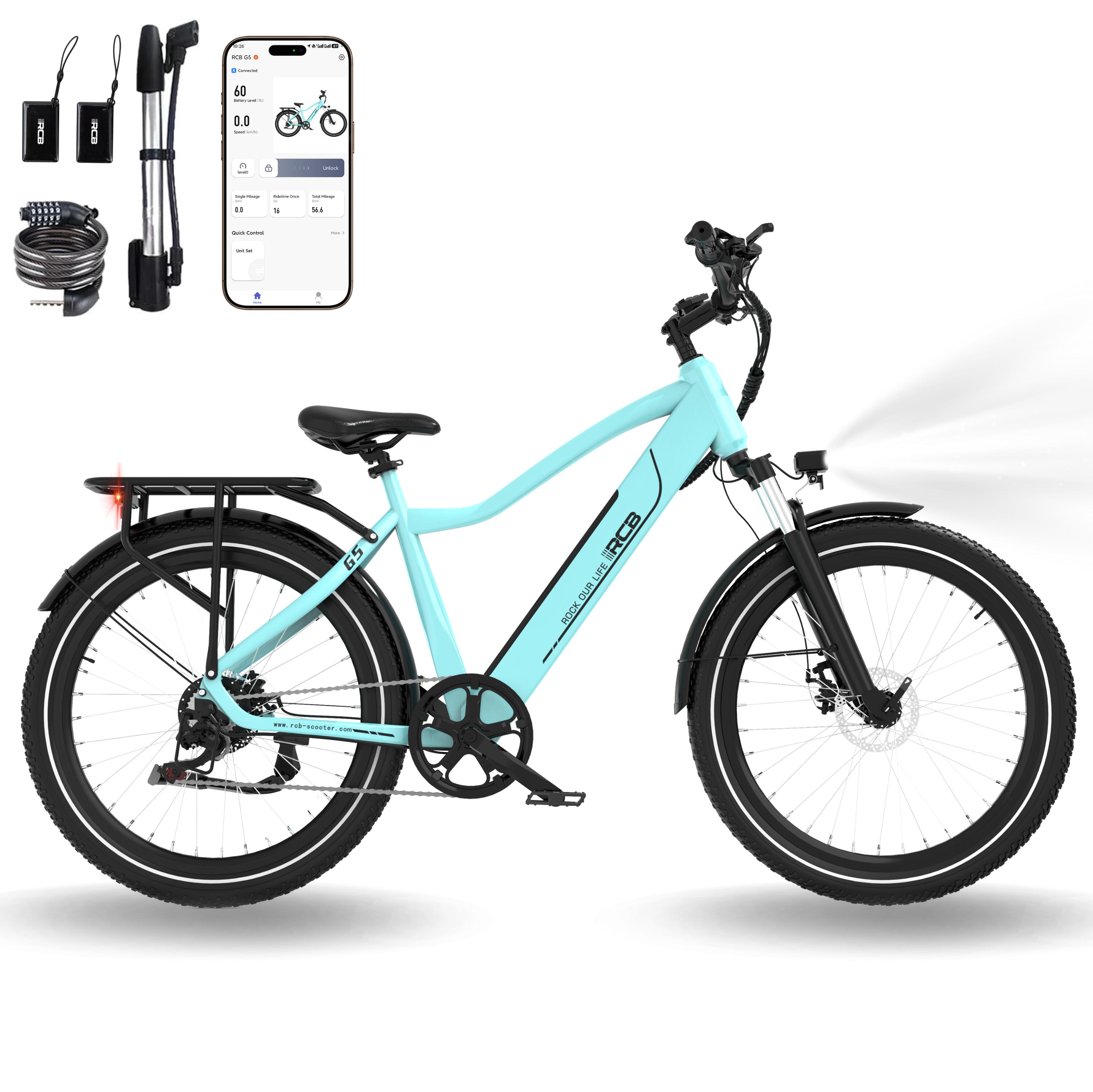 RCB Bicicleta Eléctrica para Adultos 27.5" E-Bike, APP & NFC, RCB-G5​