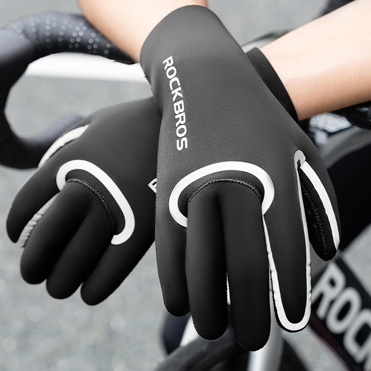 Guanti da ciclismo Rockbros pieni, impermeabili 7/7