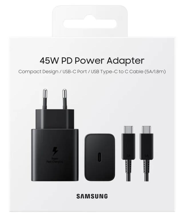 Conjunto de viagem carregador 45w incl. Cabo usb-c para usb-c (5 a / 1,8 m)