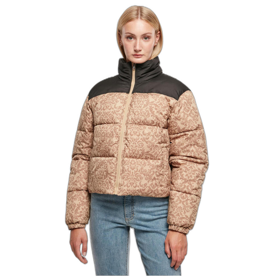 Damska kurtka puchowa retro Urban Classics AOP Retro