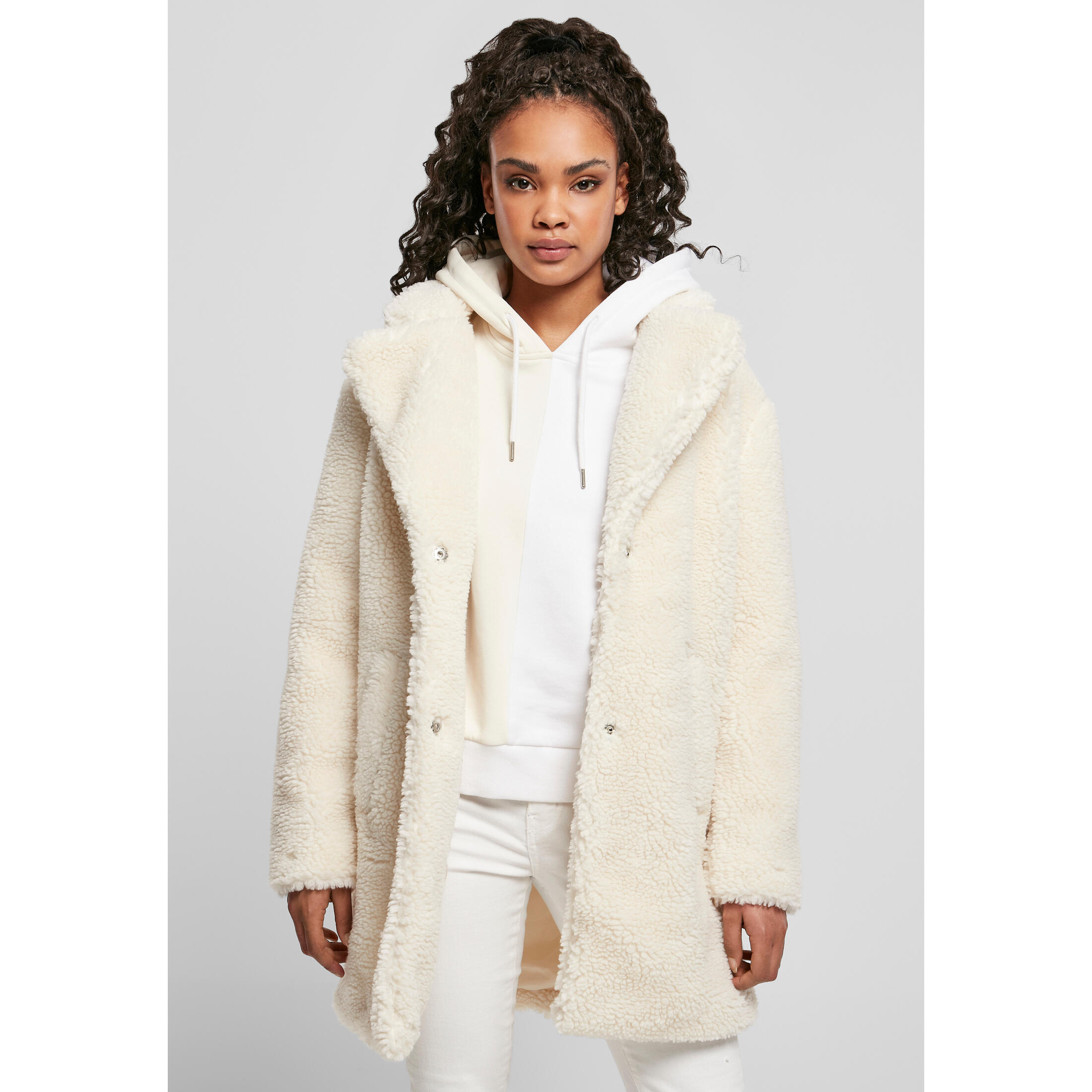 Urban Classics - Manteau Femme Urban Classics Oversized Sherpa - Manteau - Blanc - 40 M - Decathlon