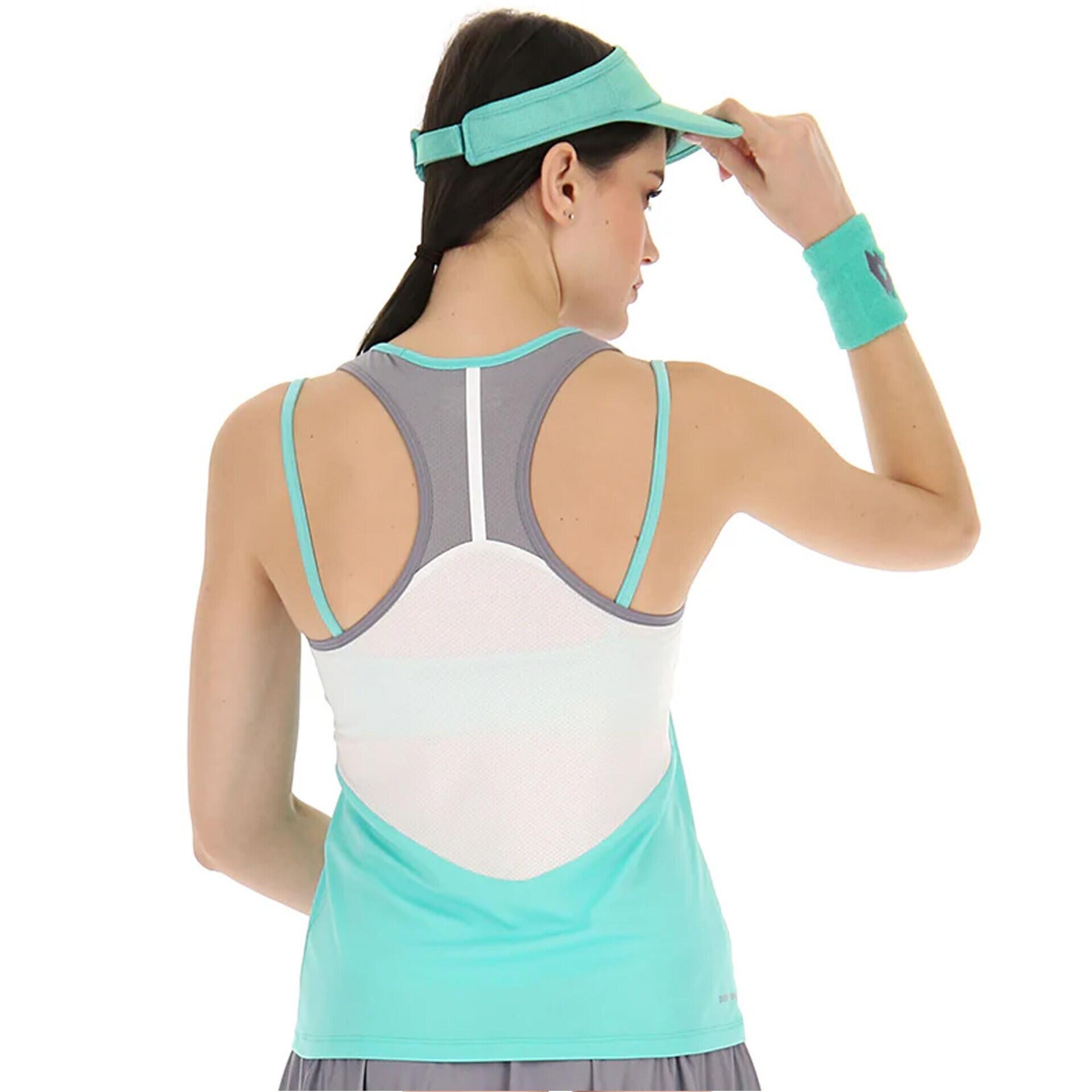 Camiseta Lotto Top IV Blanco Verde Mujer 2/5