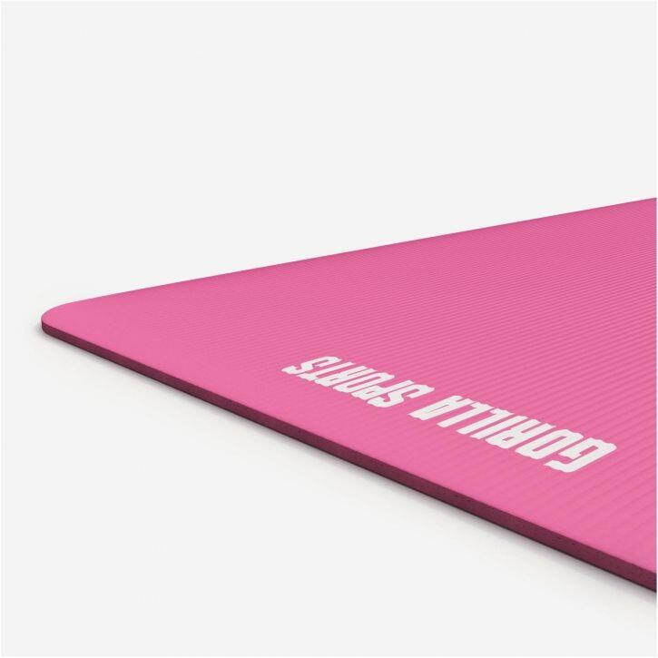 Mata do jogi Gorilla Sports  duża 190x100x1,5 cm fuksja