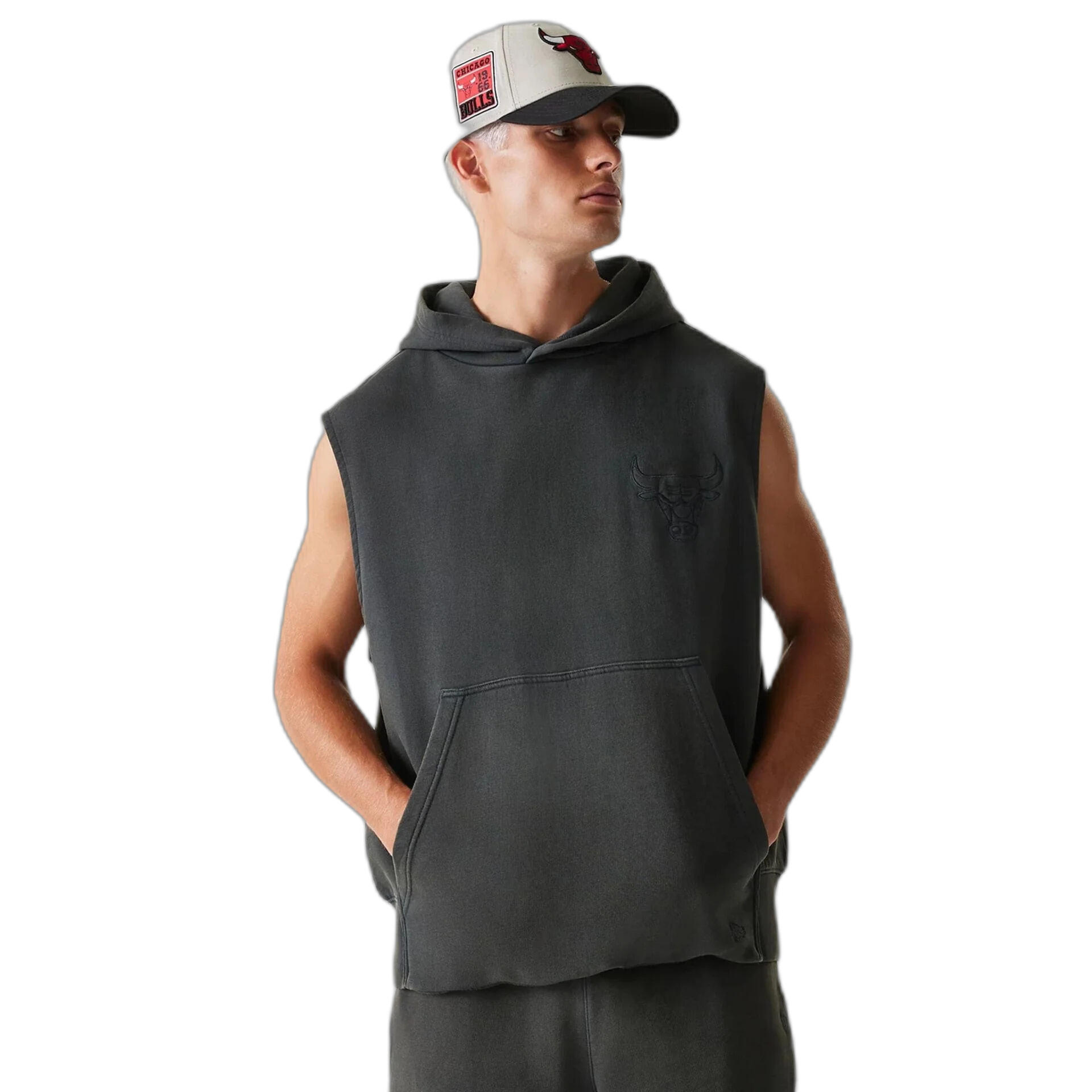 NEW ERA Felpa senza maniche con cappuccio Chicago Bulls Washed