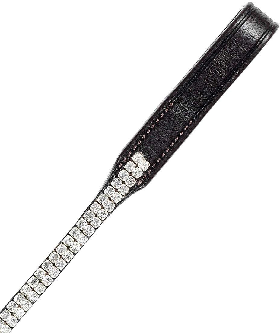 Frontal pour cheval fin avec 2 files de strass Tattini 3/3