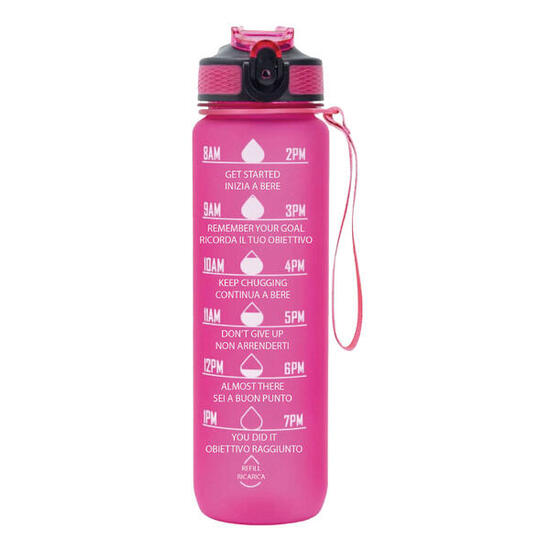 Borraccia Motivazionale 1 lt | grigia | finitura soft-touch | tappo ermetico