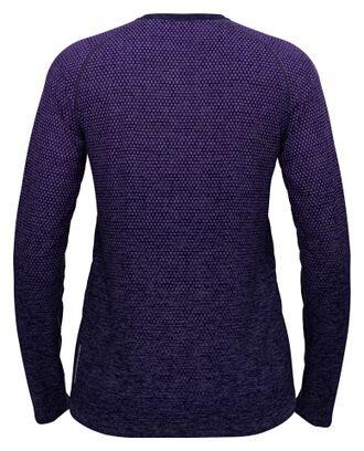 T-shirt running femme Odlo Essentials Seamless manches longues — Bleu foncé 2/7