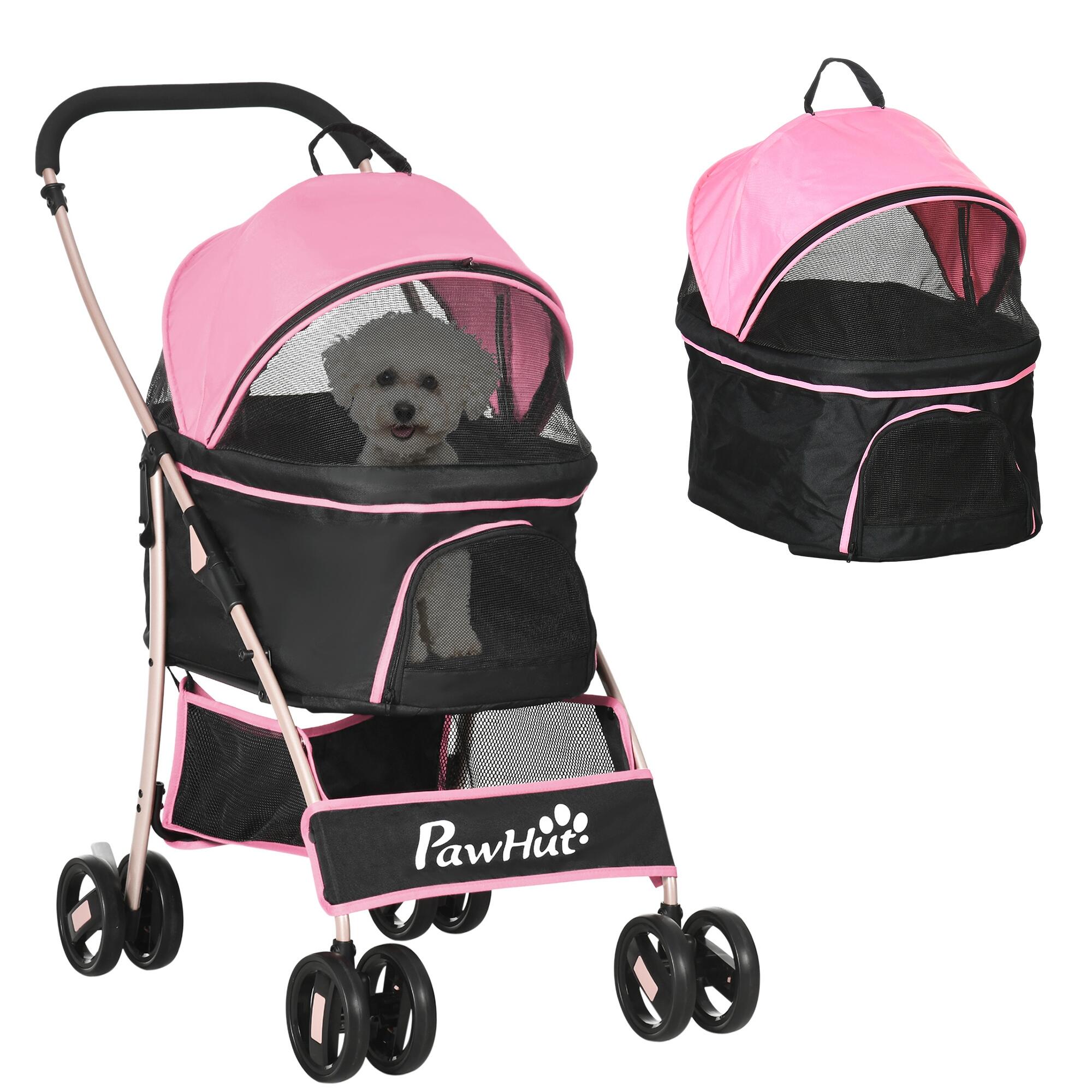 PAWHUT Carrinho para animais 82x49,5x98 cm rosa PawHut