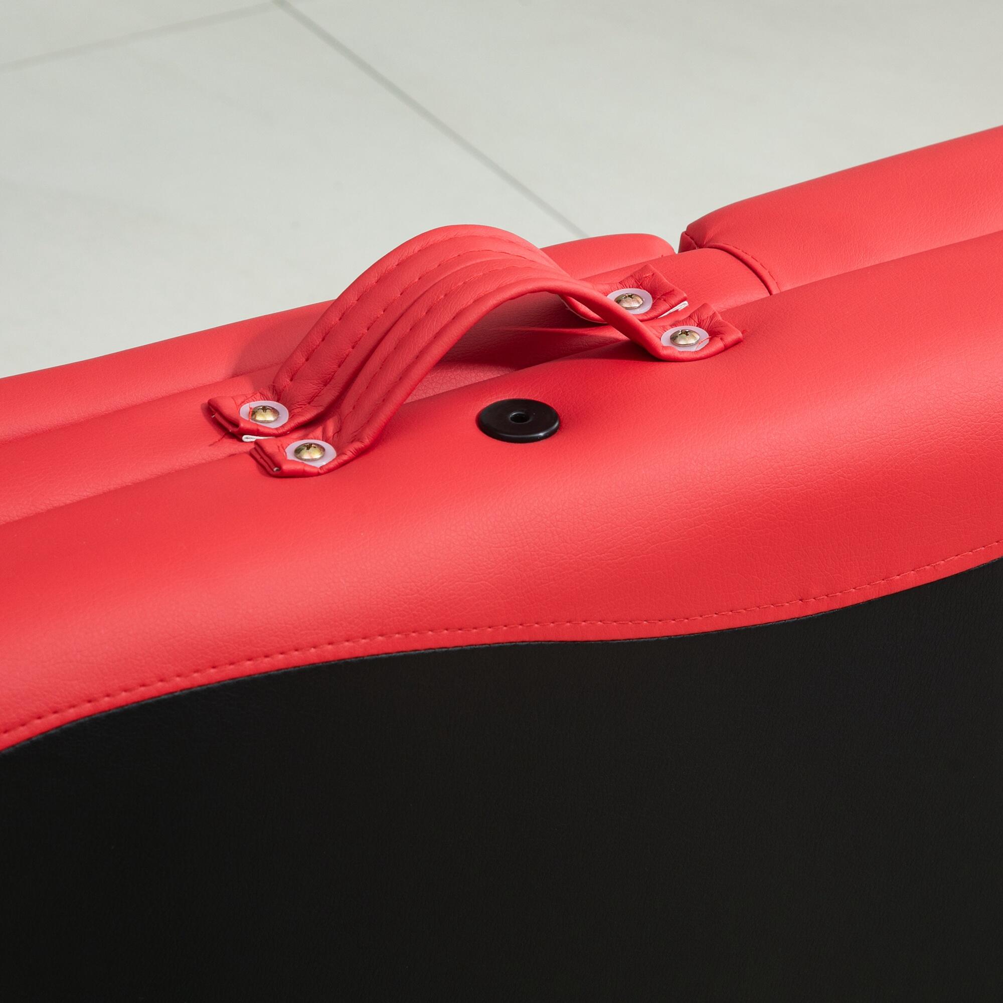 Marquesa de Massagem Dobrável homcom 185x60x62-82cm Preto e Vermelho 5/6