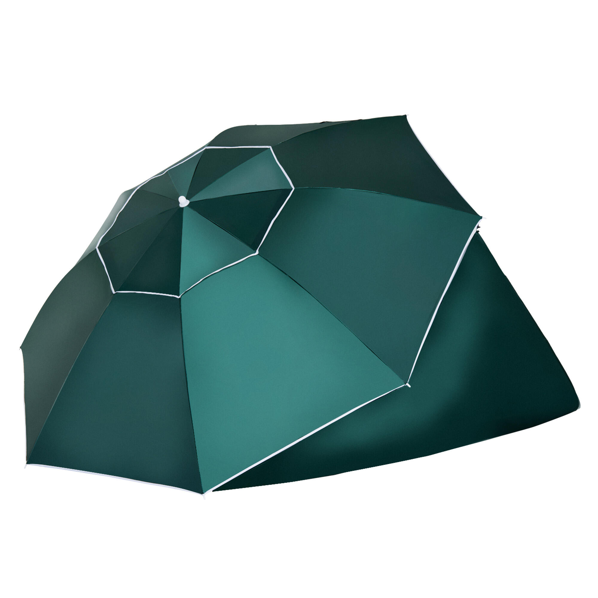 Guarda-Sol de Praia Outsunny com revestimento UV50 Φ210x222 cm Verde escuro 5/5