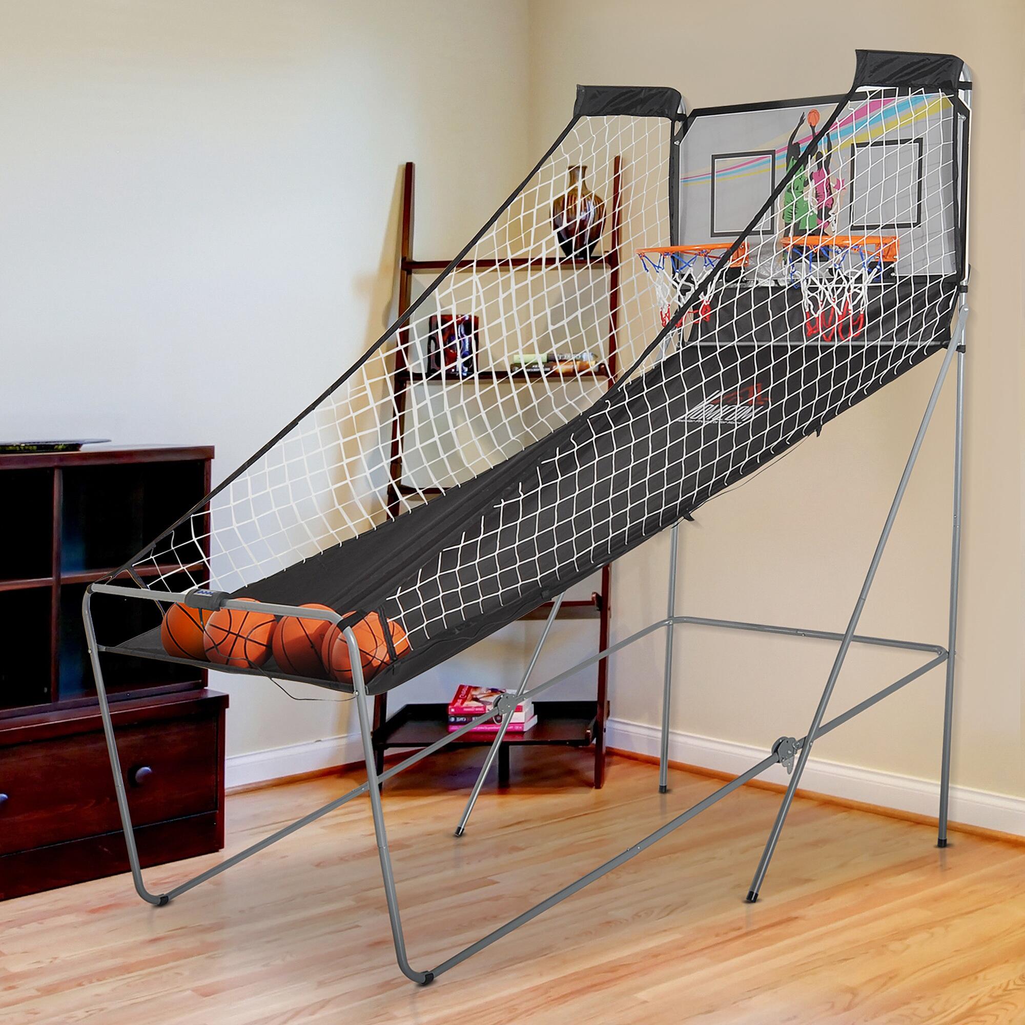Juego de Canastas de Baloncesto HOMCOM 205x110x205 cm Negro y Blanco 2/6