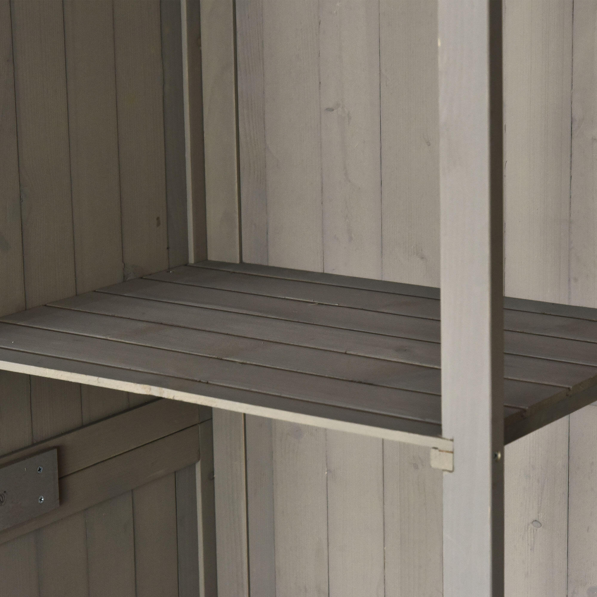 Cobertizo de Madera Outsunny 127.5x50x164 cm Gris 5/6