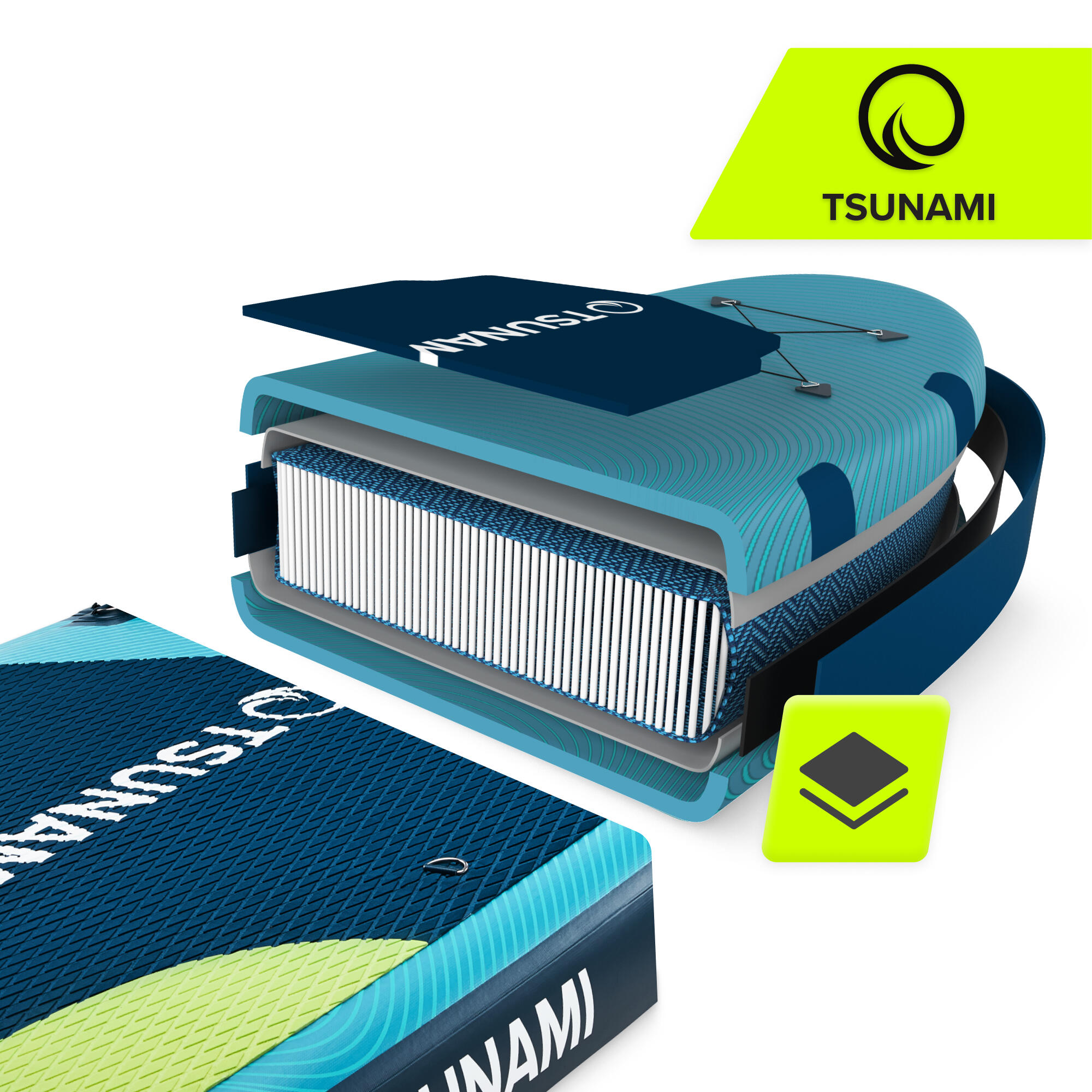 SUP Board Opblaasbaar Allround unisex PRO multicolor TSUNAMI 7/7