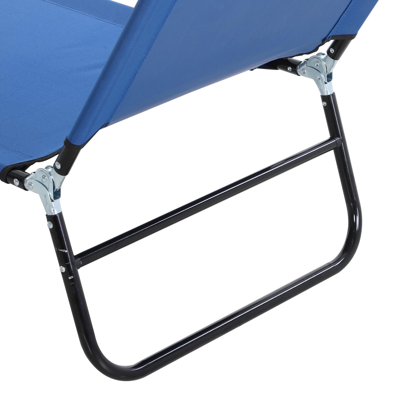 Tumbona Plegable Outsunny 188x56x28 cm Azul 5/6