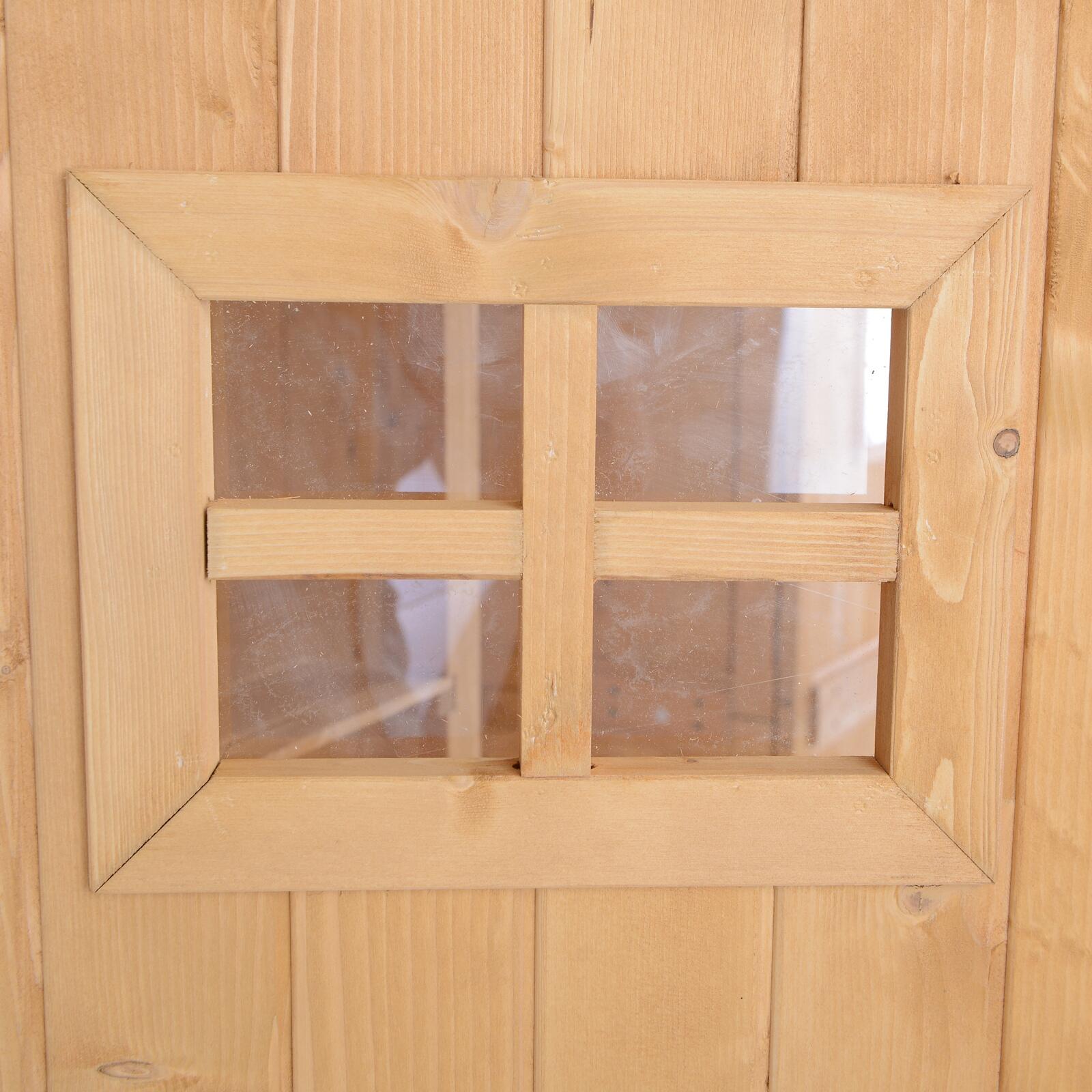 Cobertizo de Madera Outsunny 127.5x50x164 cm Madera Natural 5/7