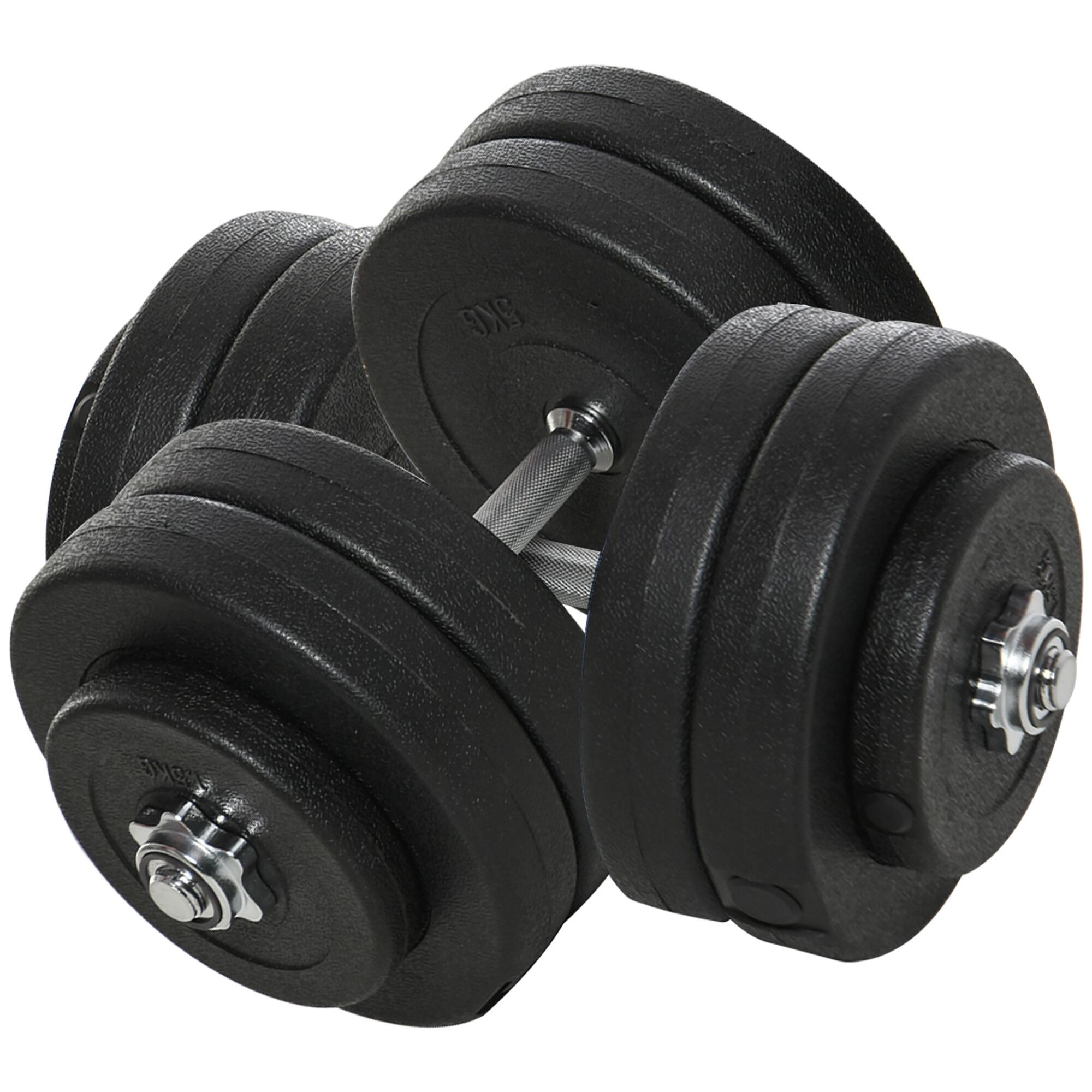 Conjunto de halteres homcom total 50 kg preto