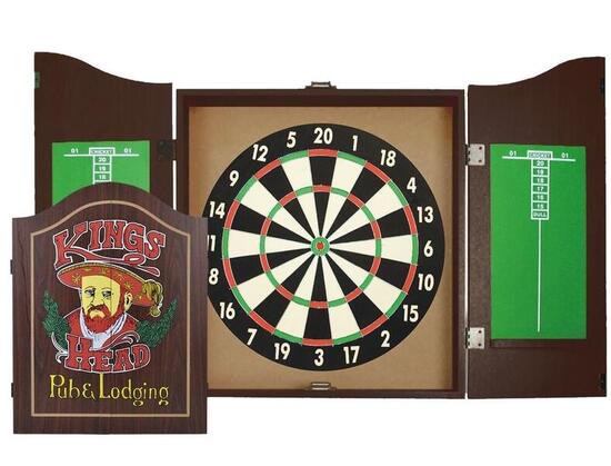Dartboard Cabinet Set – Inklusive 6 Darts – Papierspule – Pegasus