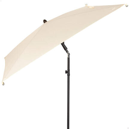 Parasol de jardin carré 175x175 cm beige avec mât inclinable