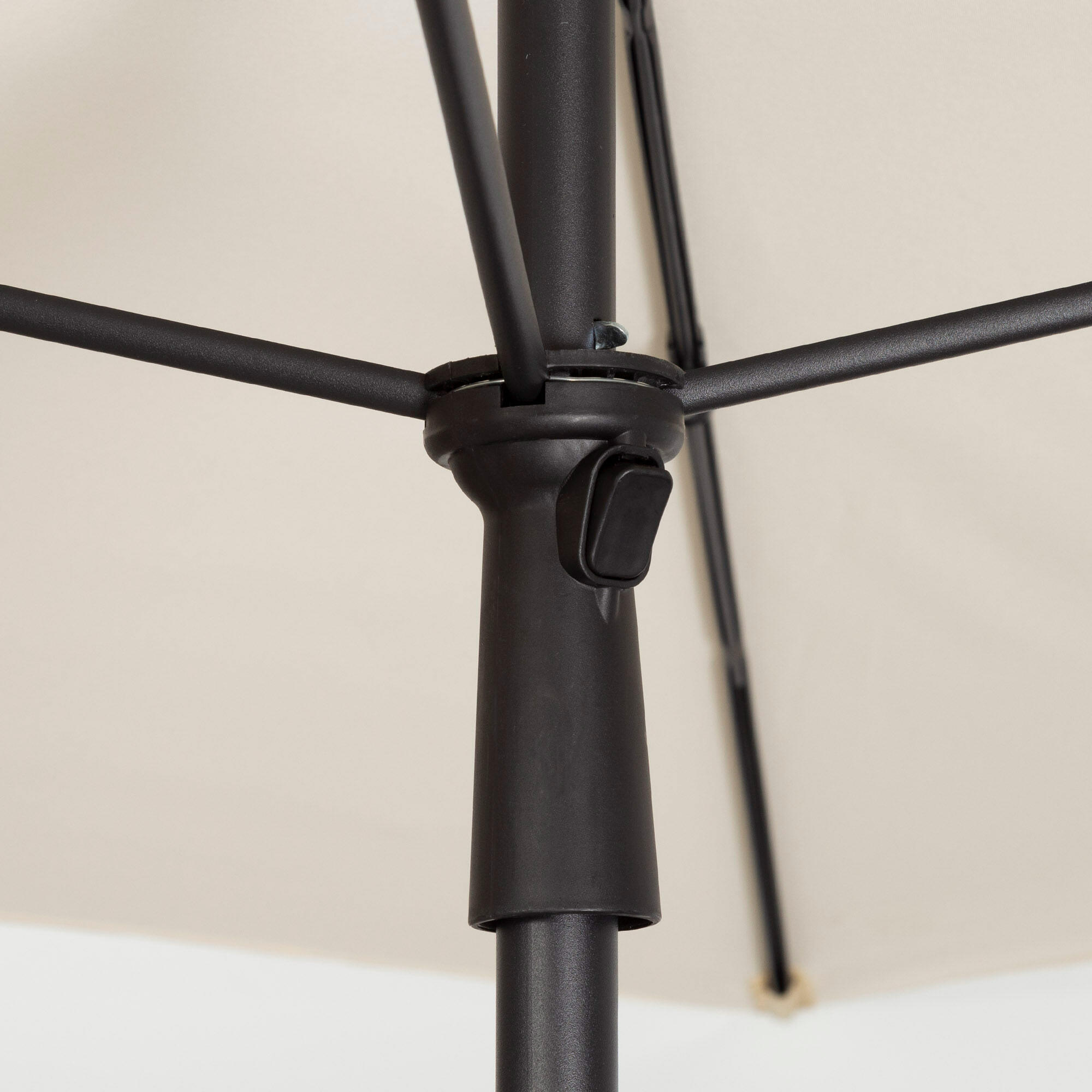Parasol de jardin carré 175x175 cm beige avec mât inclinable 7/7