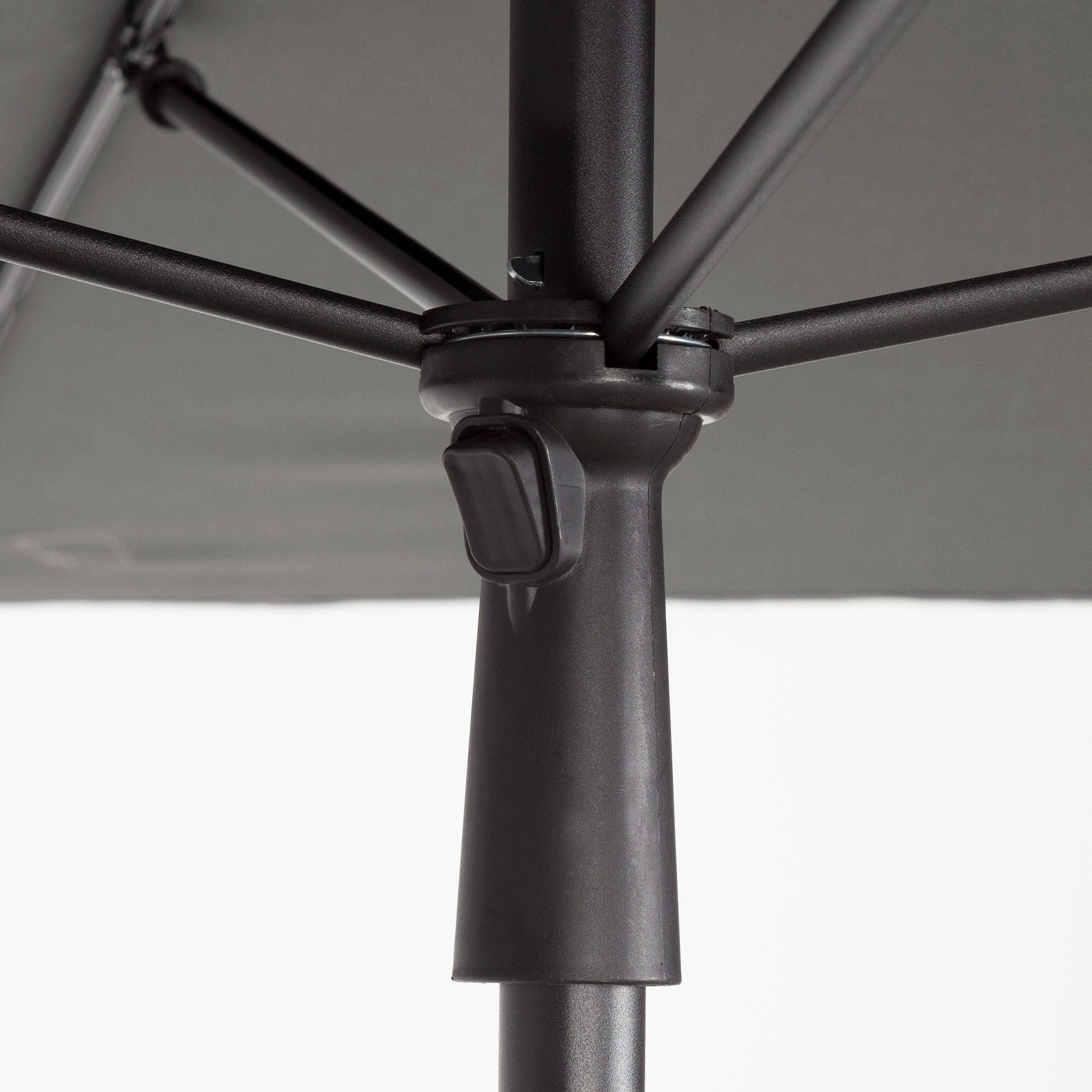 Aktive Parasol de jardin carré 175x175 cm gris avec mât inclinable 7/7