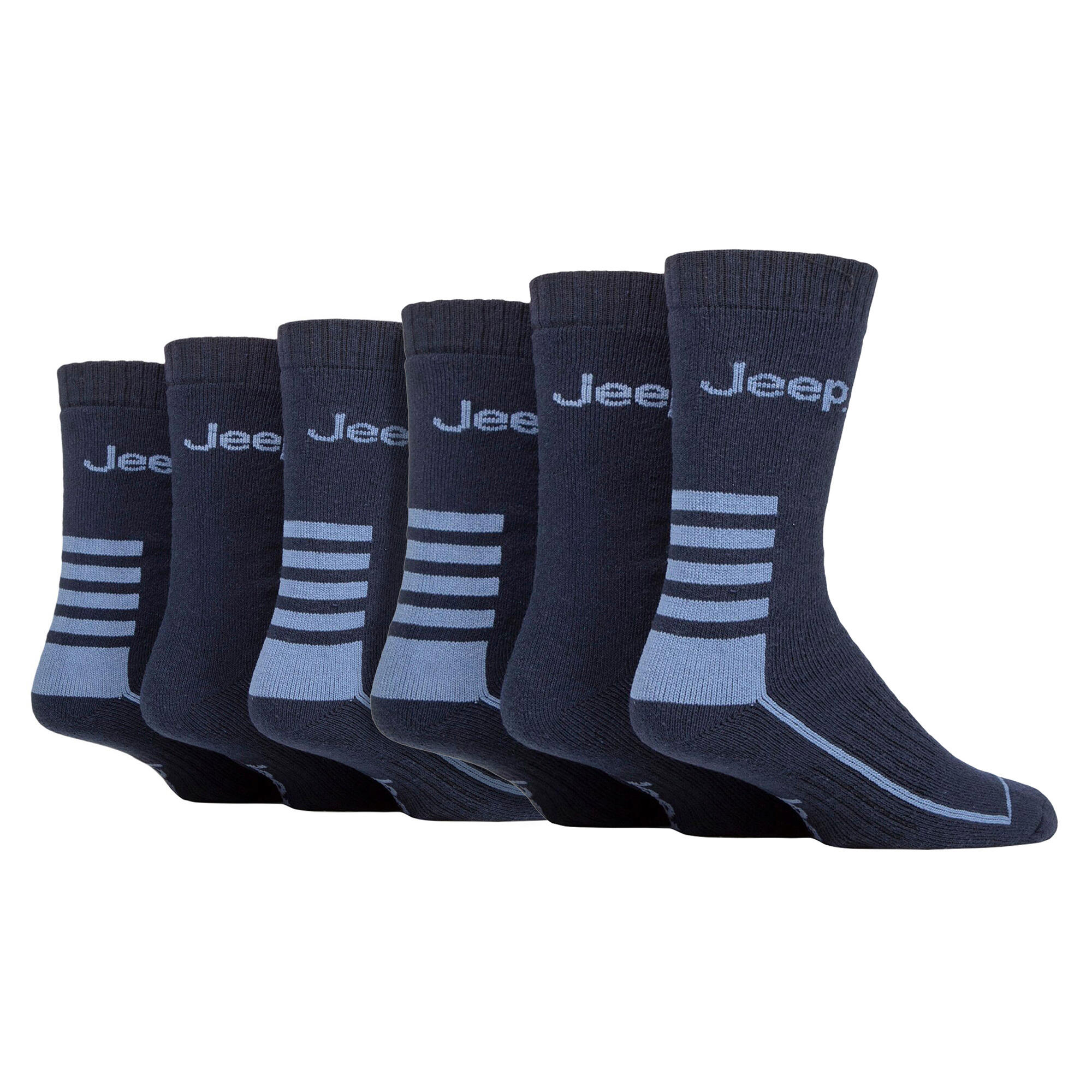 JEEP Mens 6 Pack Walking Boot Socks | Breathable Anti Blister Hiking Socks