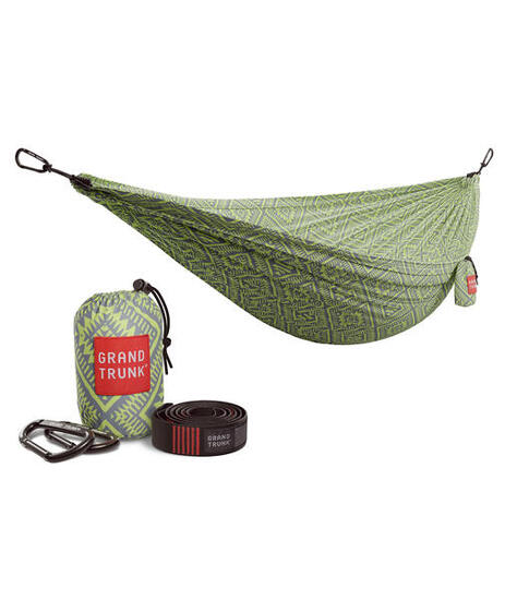 Hamak Grand Trunk Double Delux Print w/Straps Green Mamba