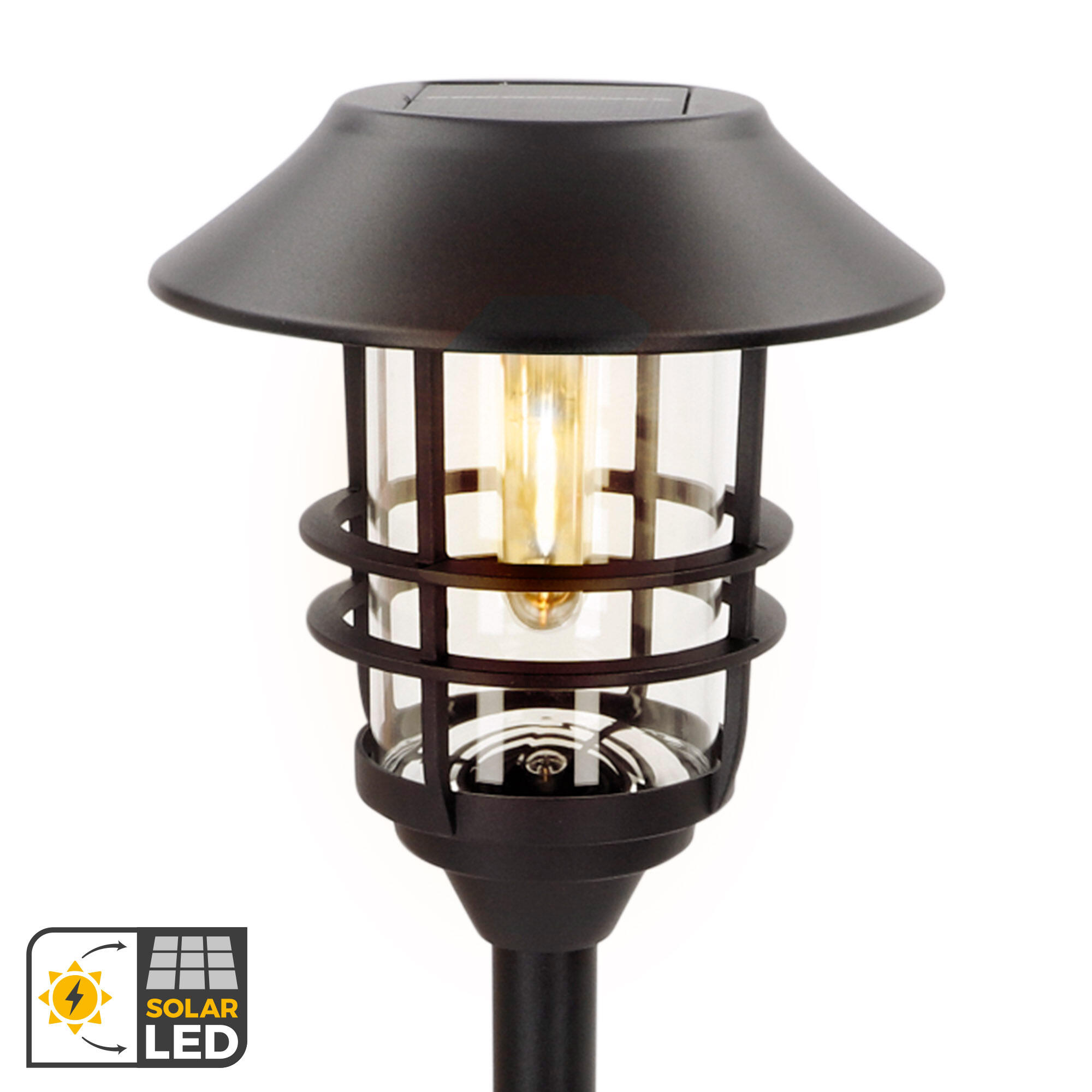Aktive Conjunto de 4 balizas solares LED luz quente 6 lúmens IP44 2/7