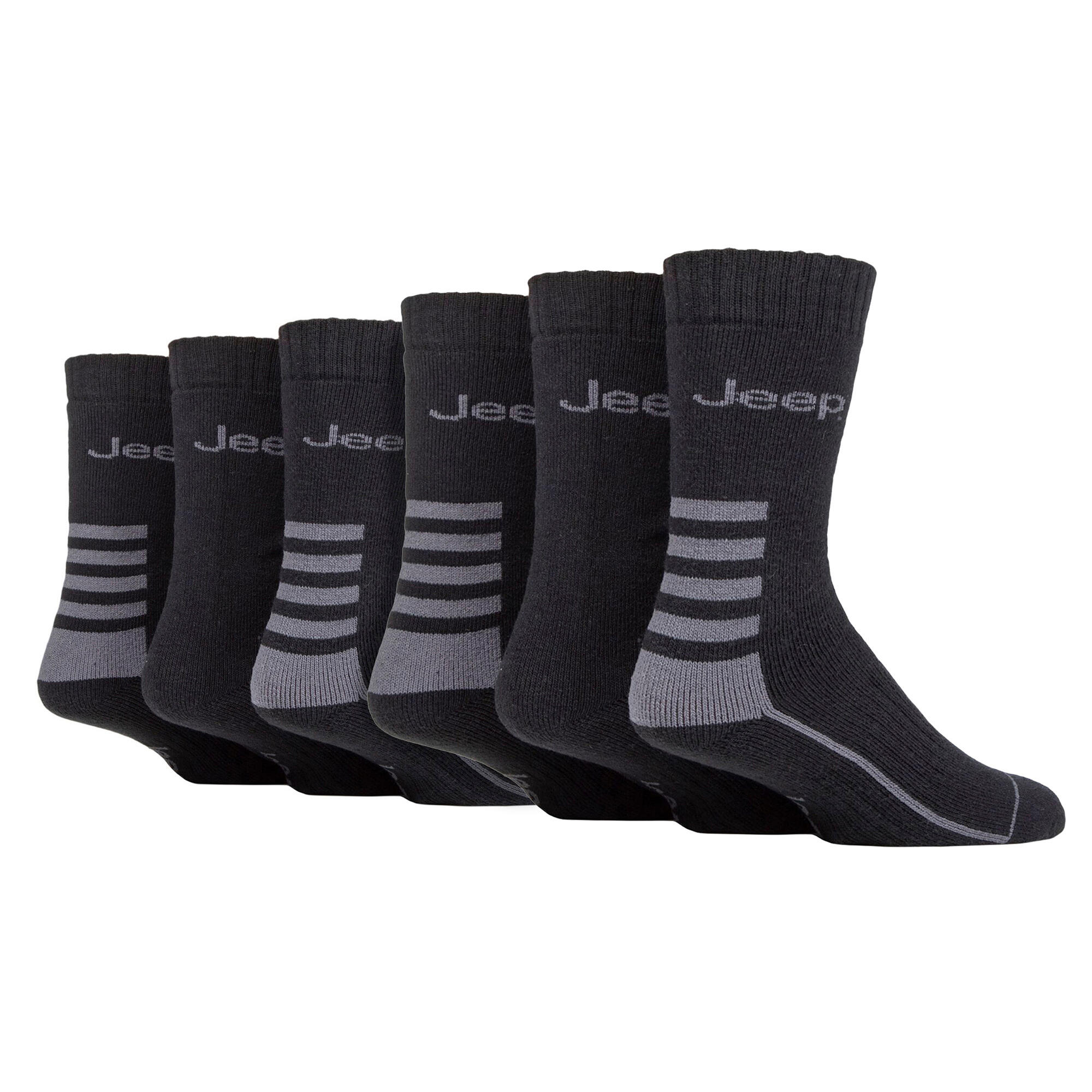 JEEP Mens 6 Pack Walking Boot Socks | Breathable Anti Blister Hiking Socks