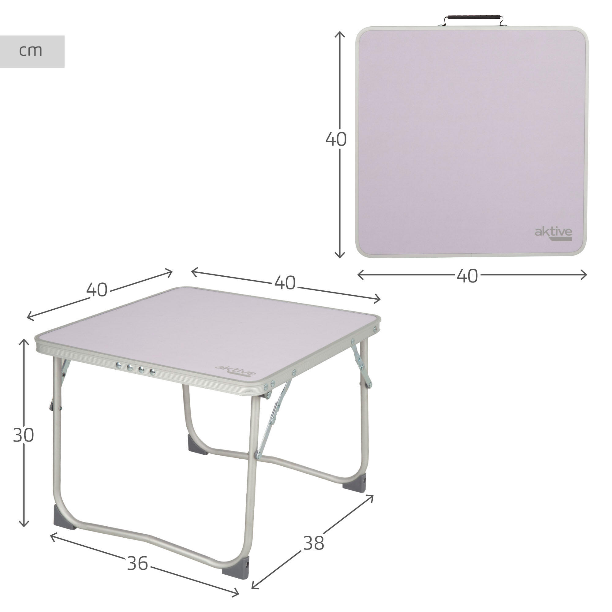 Petite table de camping pliante mauve, anti-bascule et ultra-légère Aktive 4/7