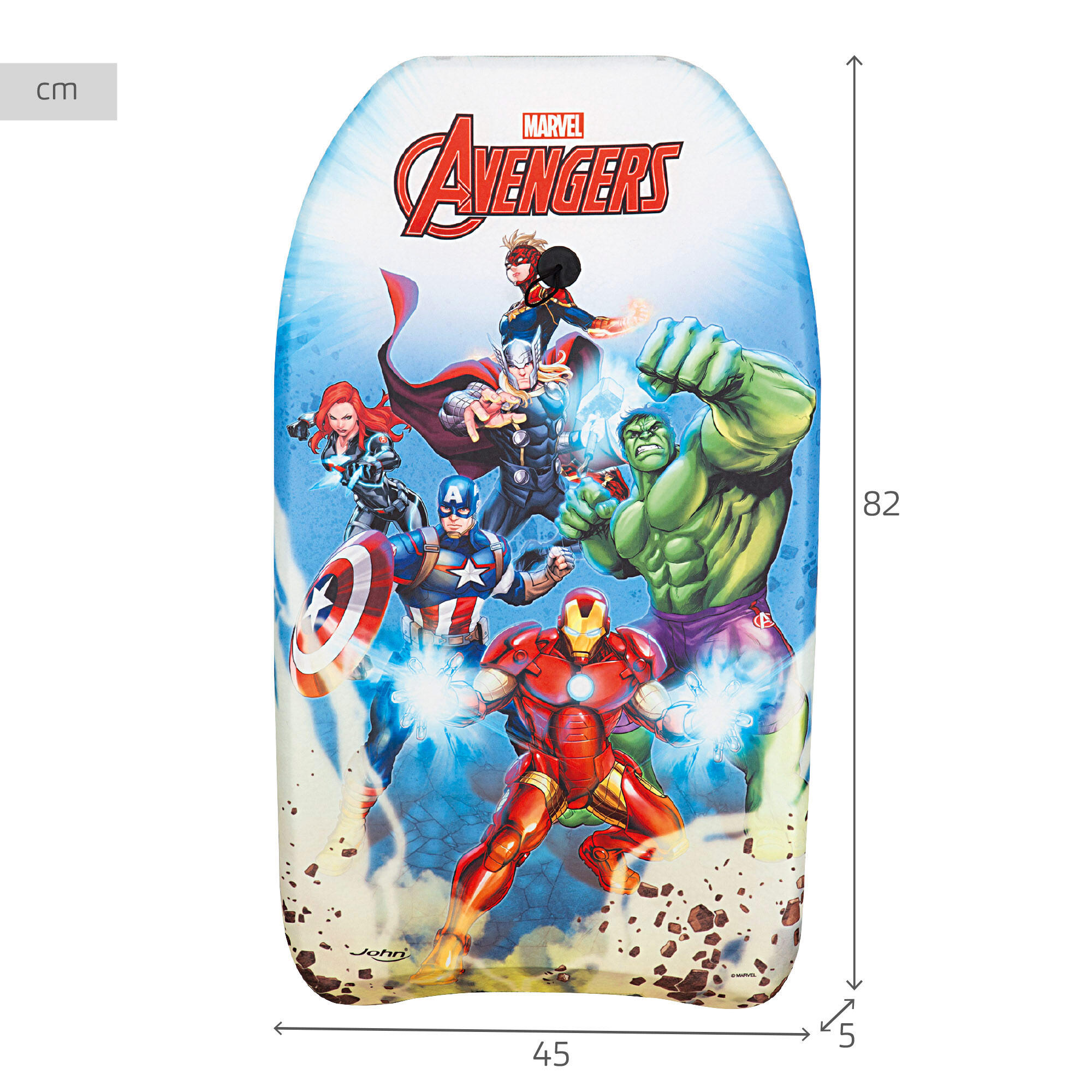Mondo Toys - Body Board 84 Avengers: ¡Desliza Con Los Héroes Más