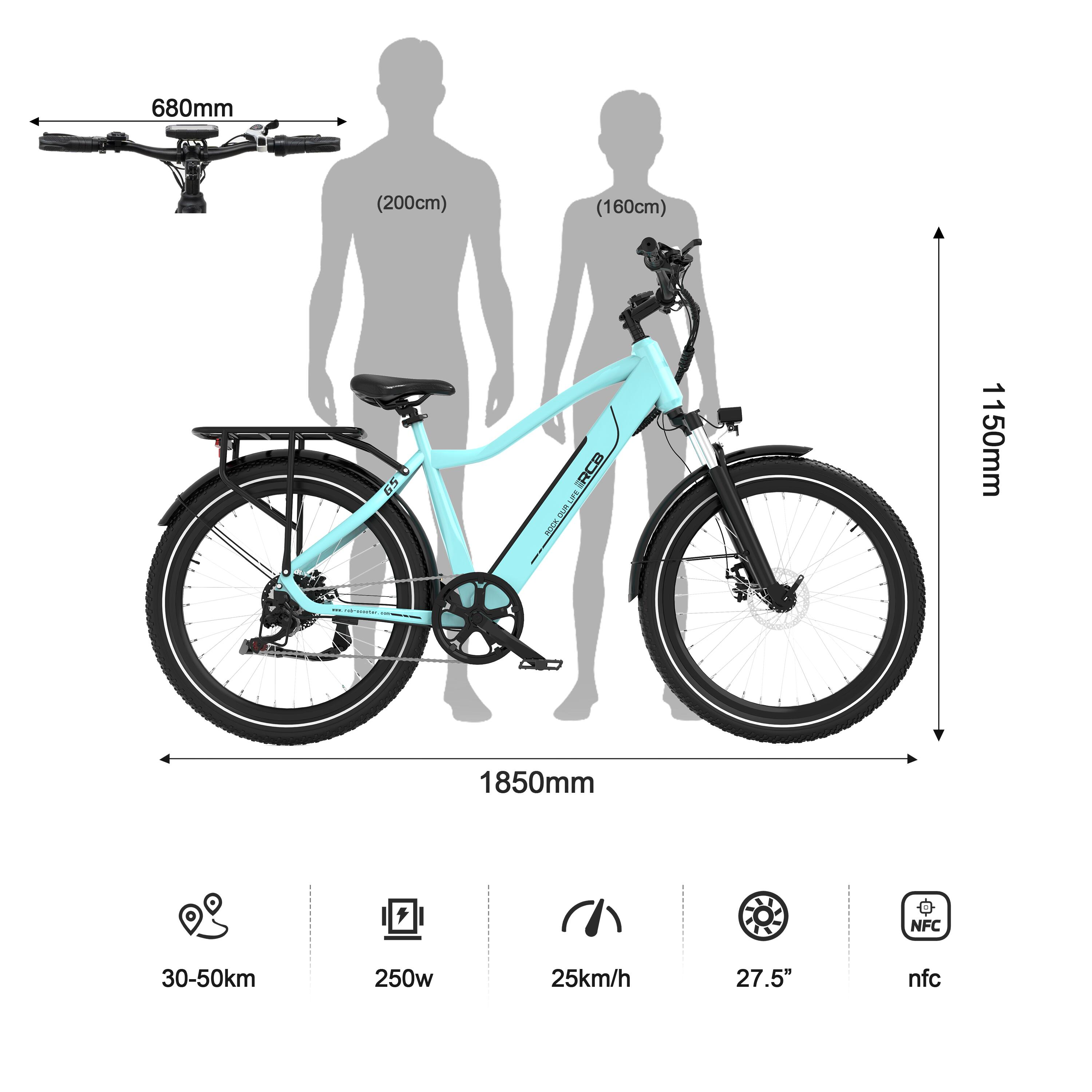 Elektrokolo 27.5", 13Ah baterie, dojezd 50 km, APP a NFC – RCB G5 4/7